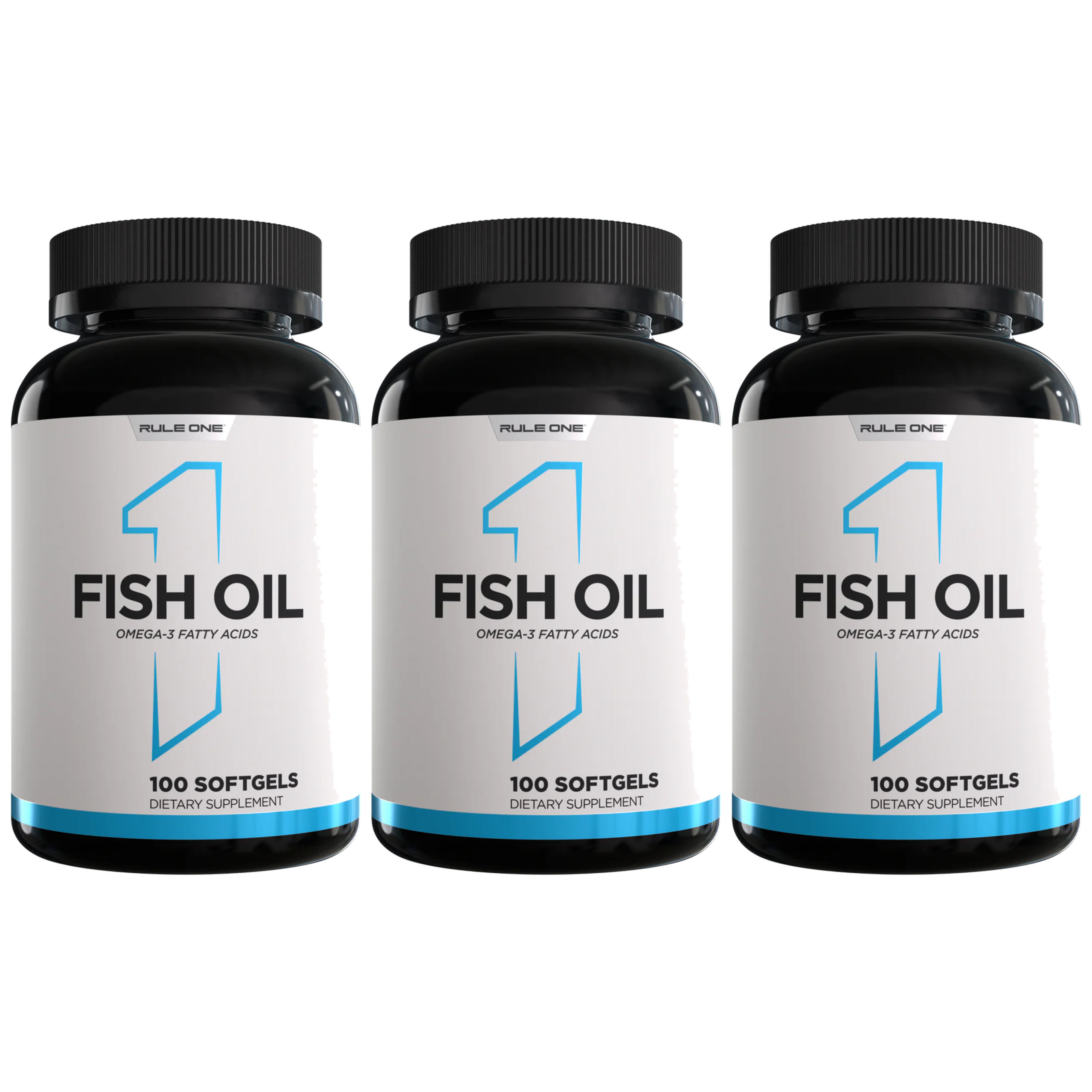 RULE 1 - R1 Fish Oil Omega 3 Fatty Acids - 3x 100softgels.