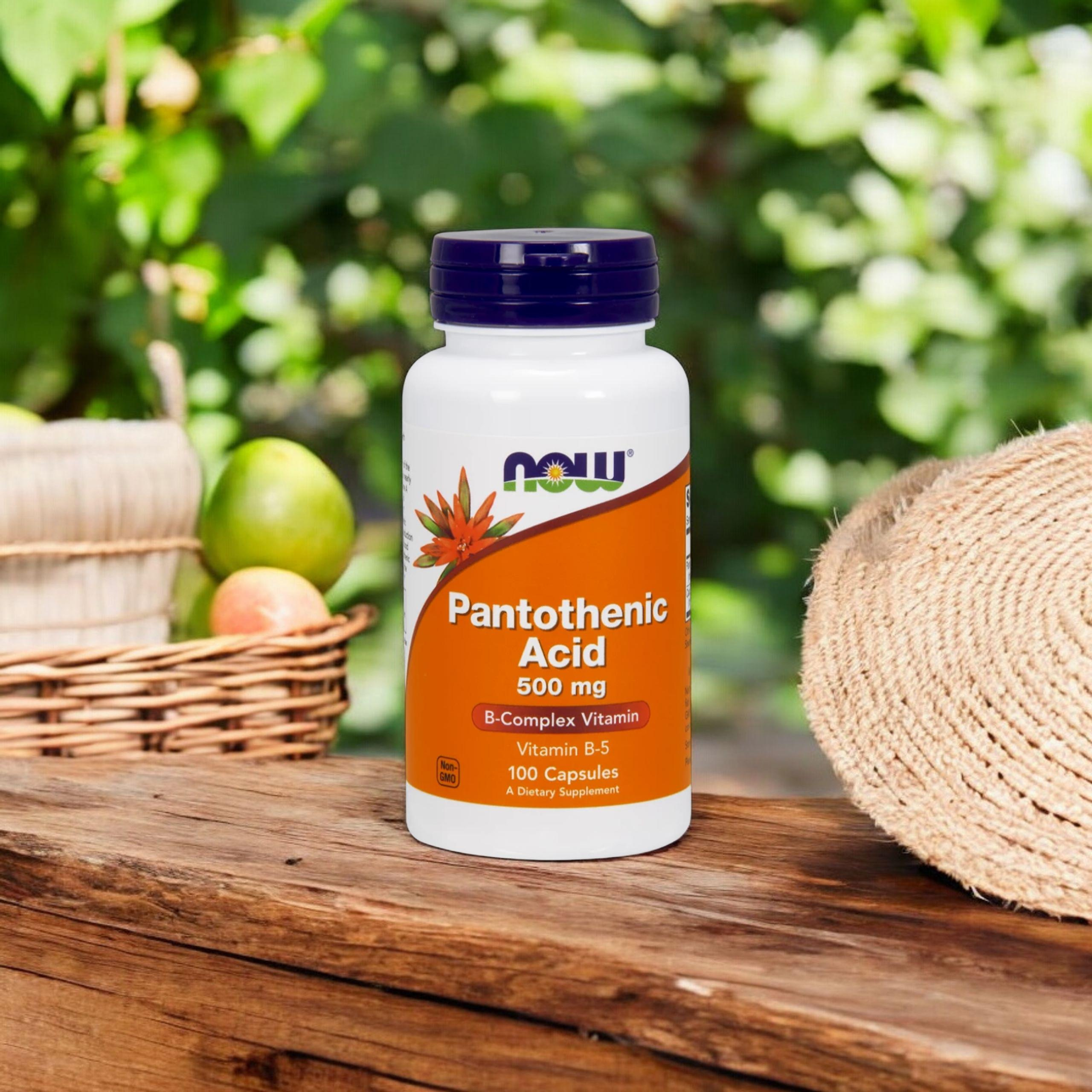 NOW Pantothenic Acid 500mg - 100vcaps. - Kwas pantotenowy