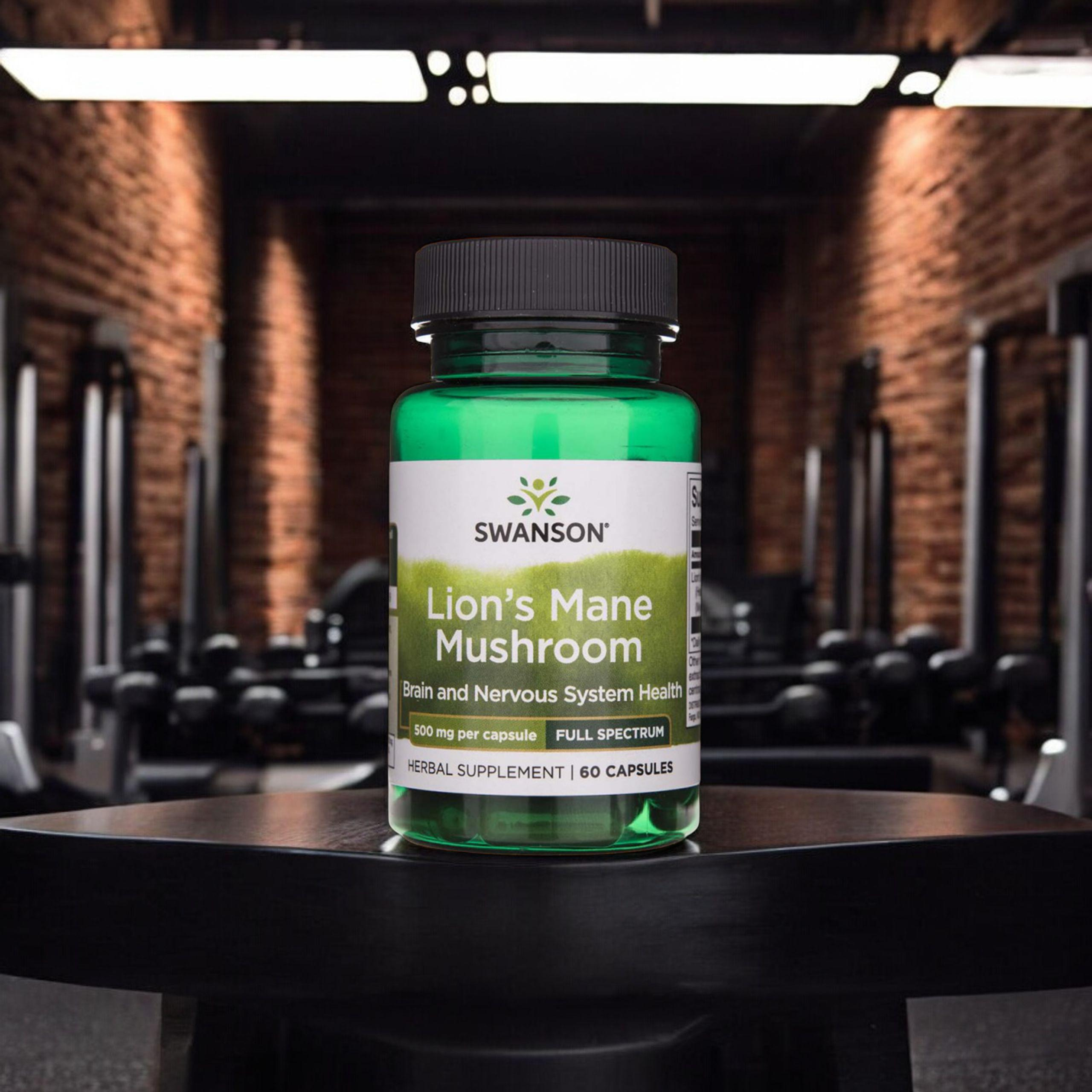 SWANSON Lion's Mane Mushroom 500mg - 60caps. - 3x Soplówka jeżowata