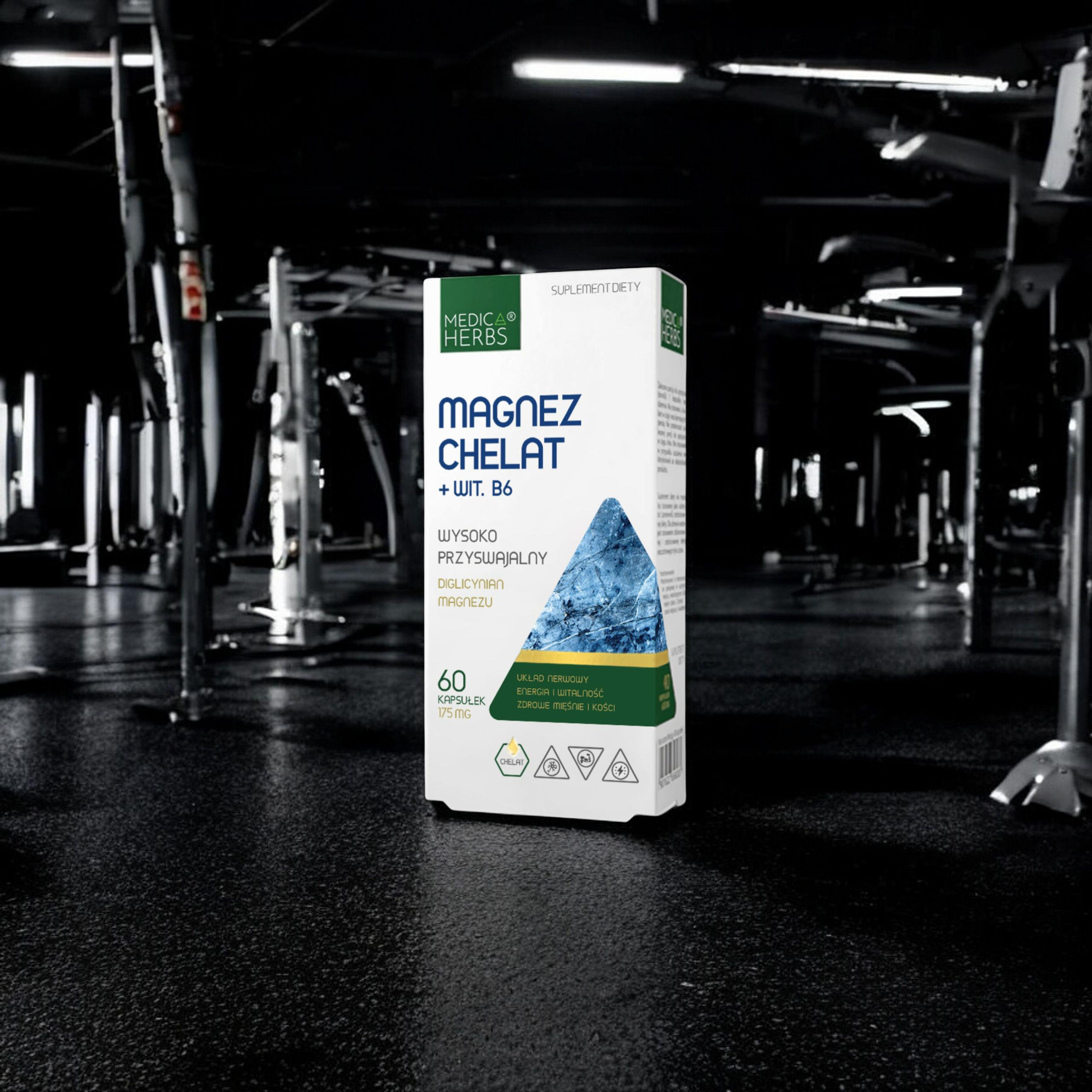 MEDICA HERBS - Magnez Chelat + Wit. B6 - 60caps.