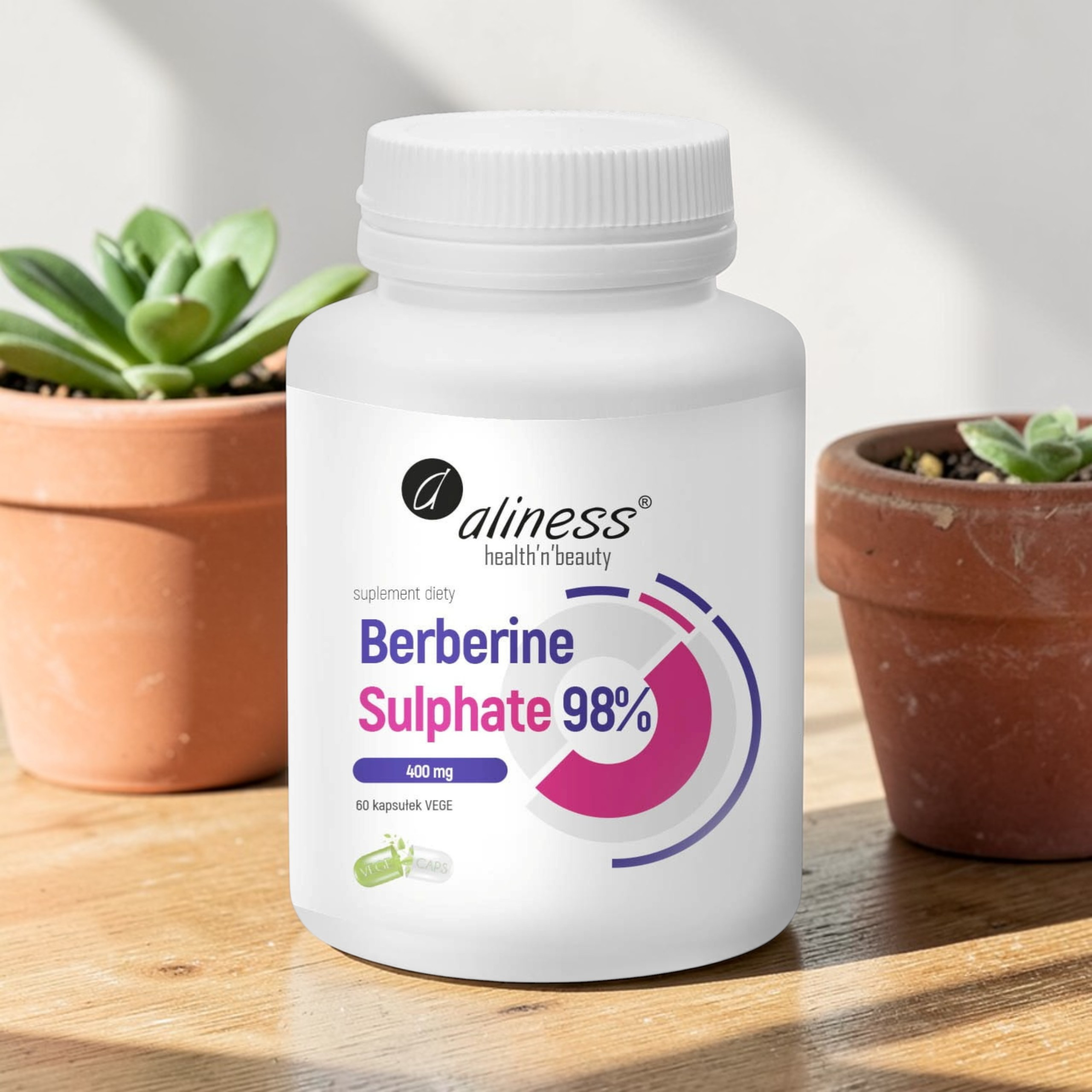 ALINESS Berberine Sulphate 98% 400 mg - 3x 60vcaps