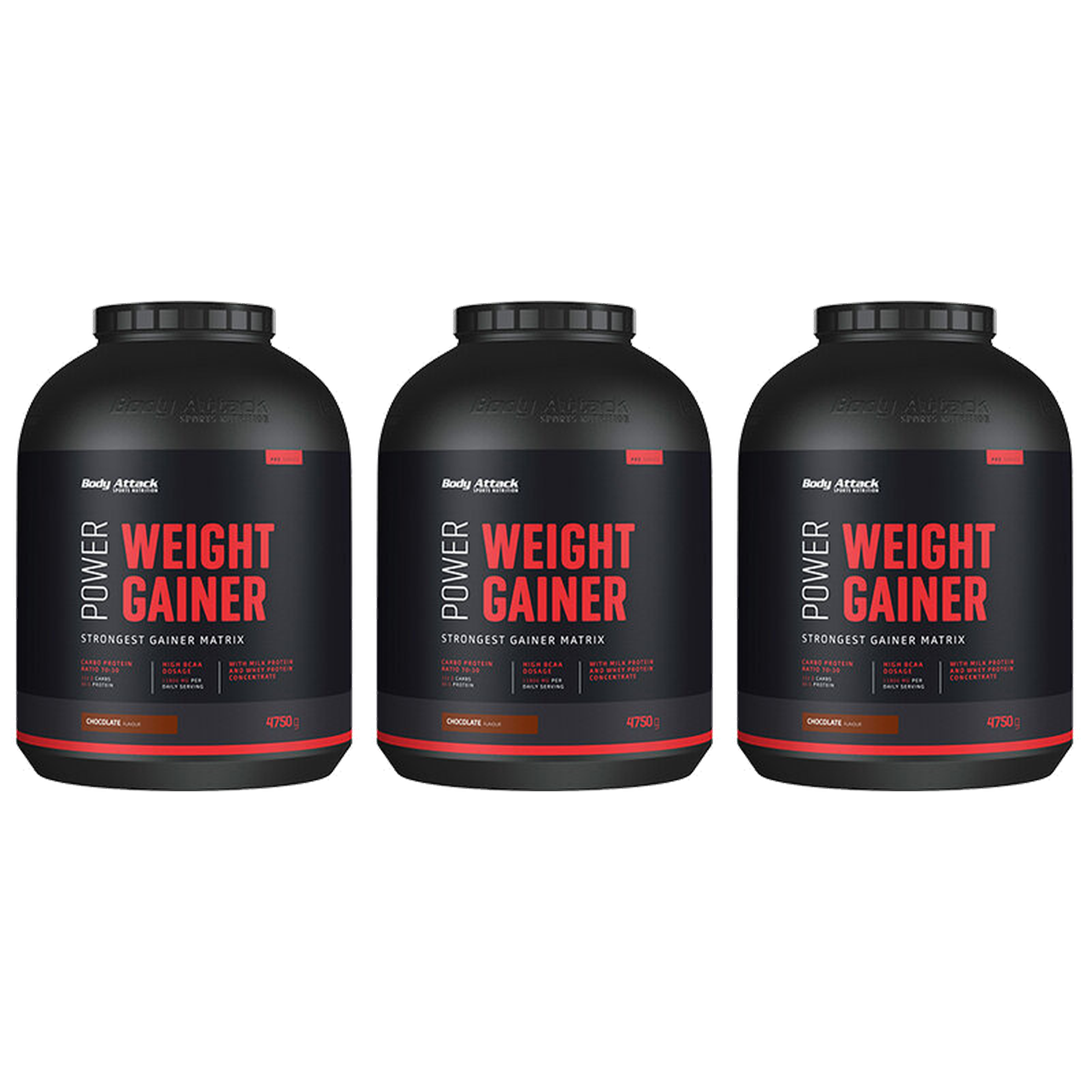 BODY ATTACK Power Weight Gainer - 3x 4750g