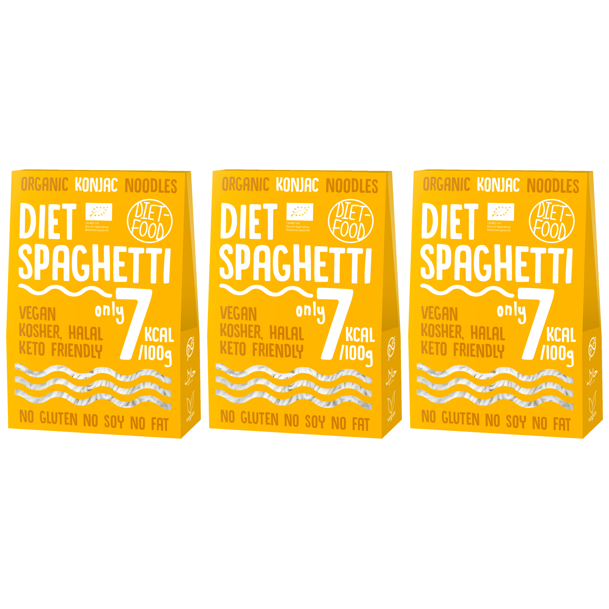 DIET FOOD Bio - Diet Spaghetti - 3x 300g - Makaron Konjac
