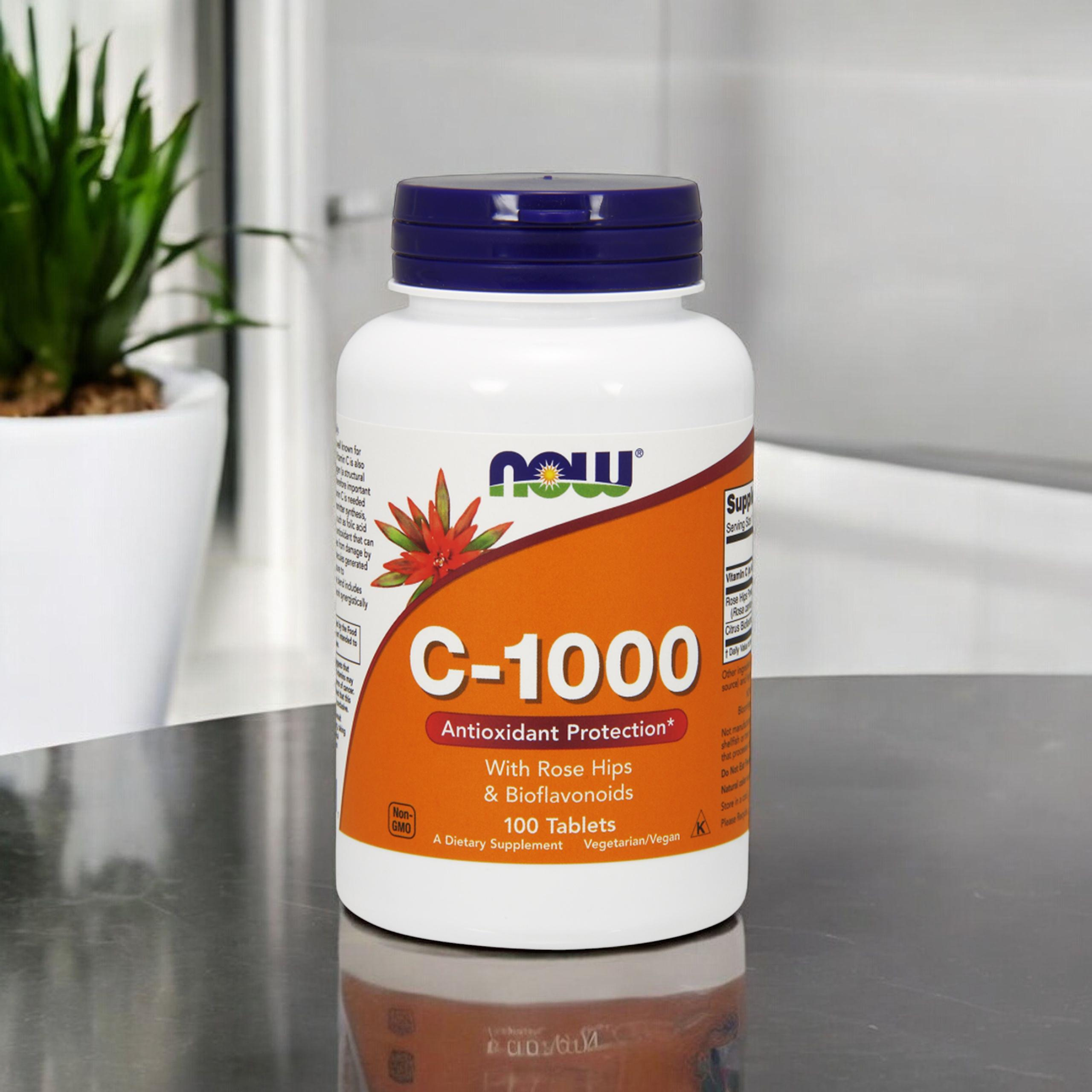 NOW Vitamin C-1000 with Rose Hips & Bioflavonoids - 2x 100tabs
