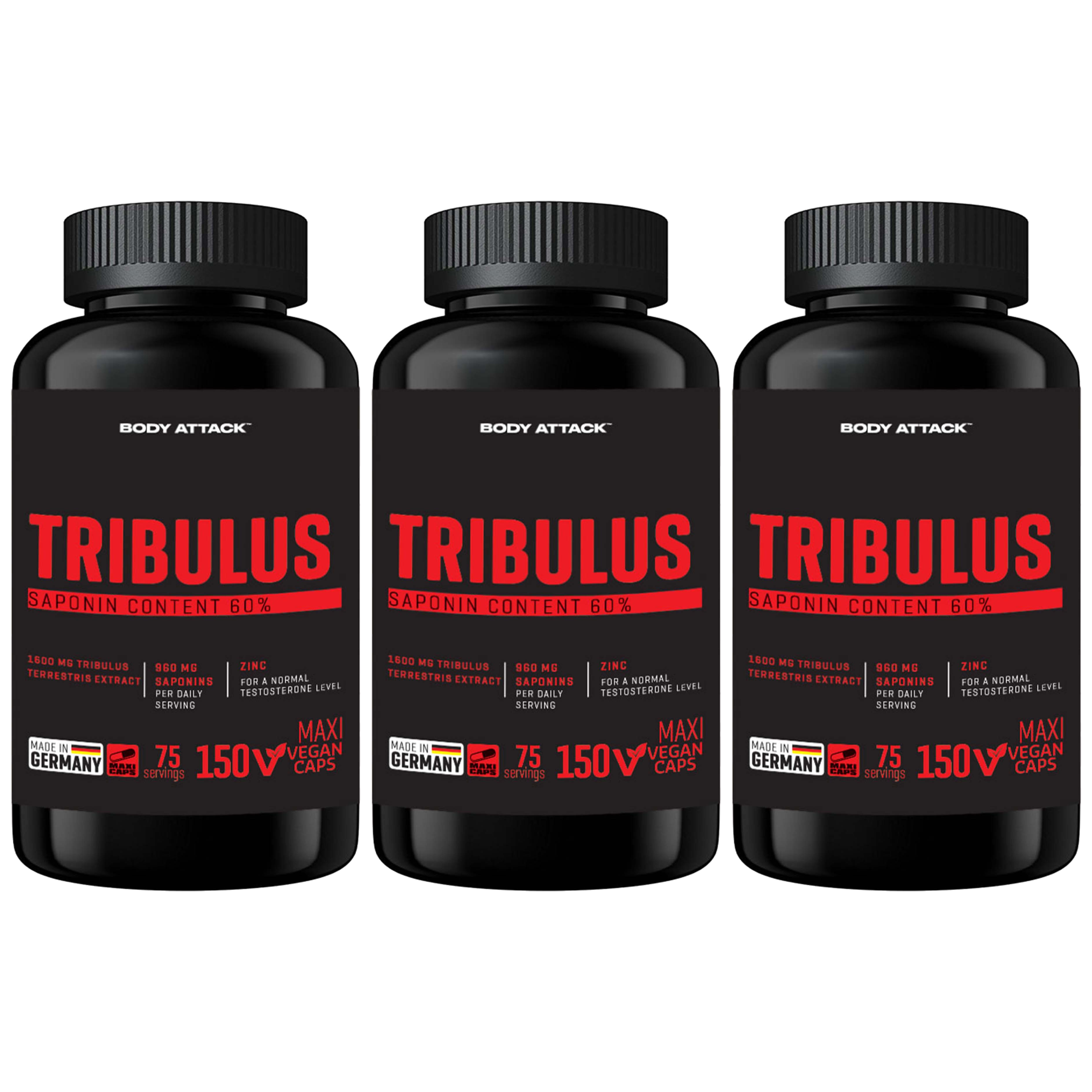 BODY ATTACK Tribulus - 3x 150vcaps.