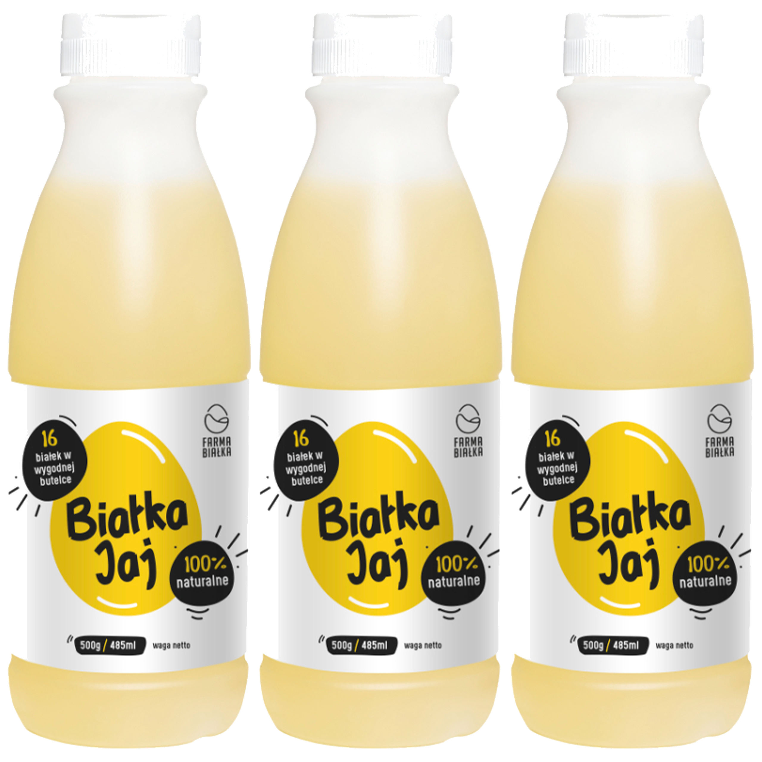 FARMA BIAŁKA 100% Płynne Białko Jaj - 3x 500g