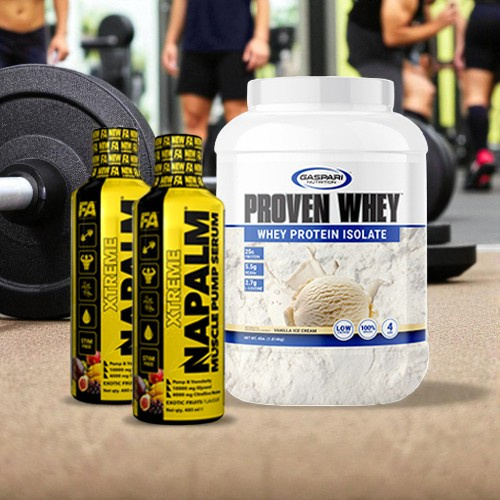 FITNESS AUTHORITY Napalm Muscle Pump Serum - 2x 480ml + GASPARI NUTRITION Proven Whey 2.0 - 1814g