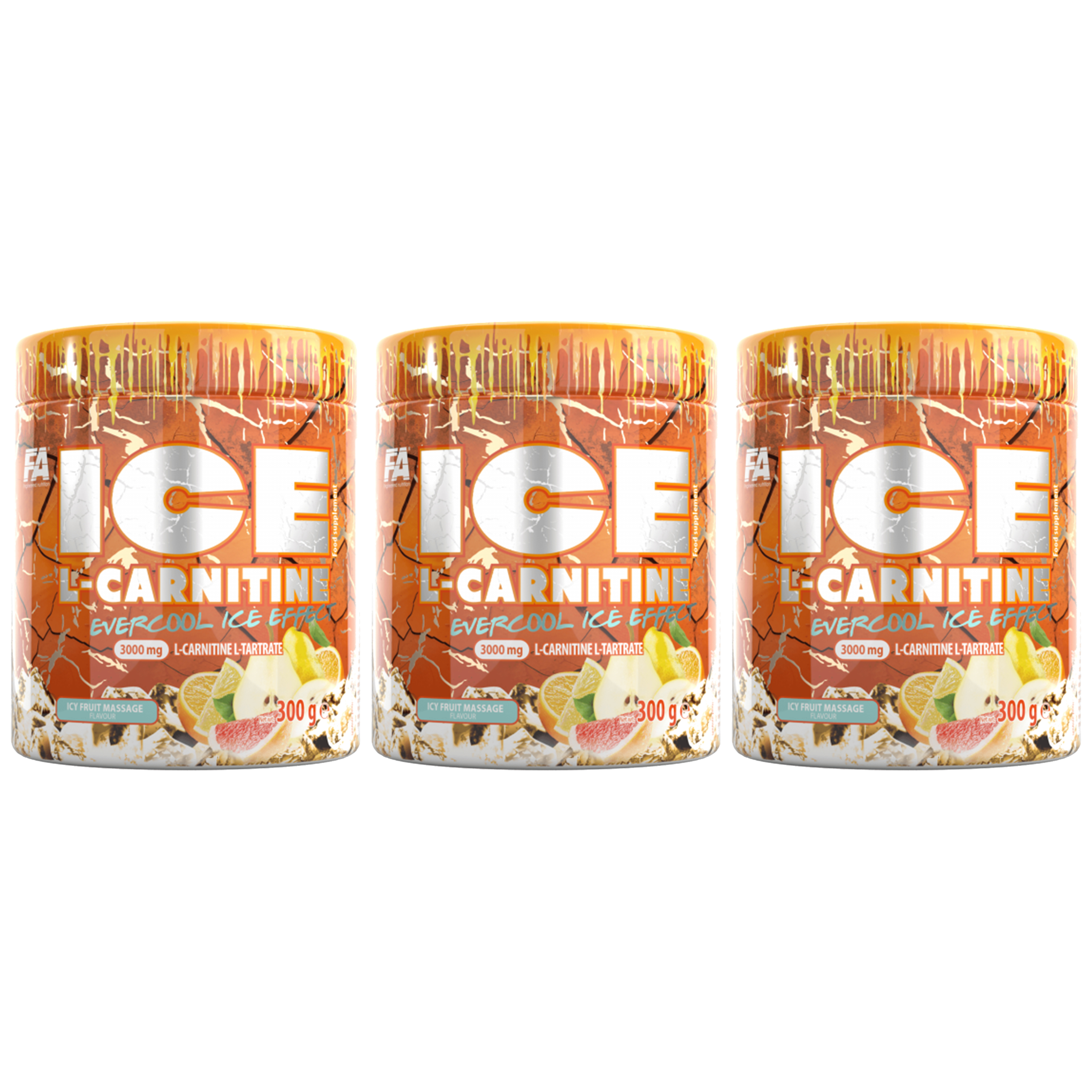 FITNESS AUTHORITY - L-Carnitine - 3x 300g - Fruit Massage