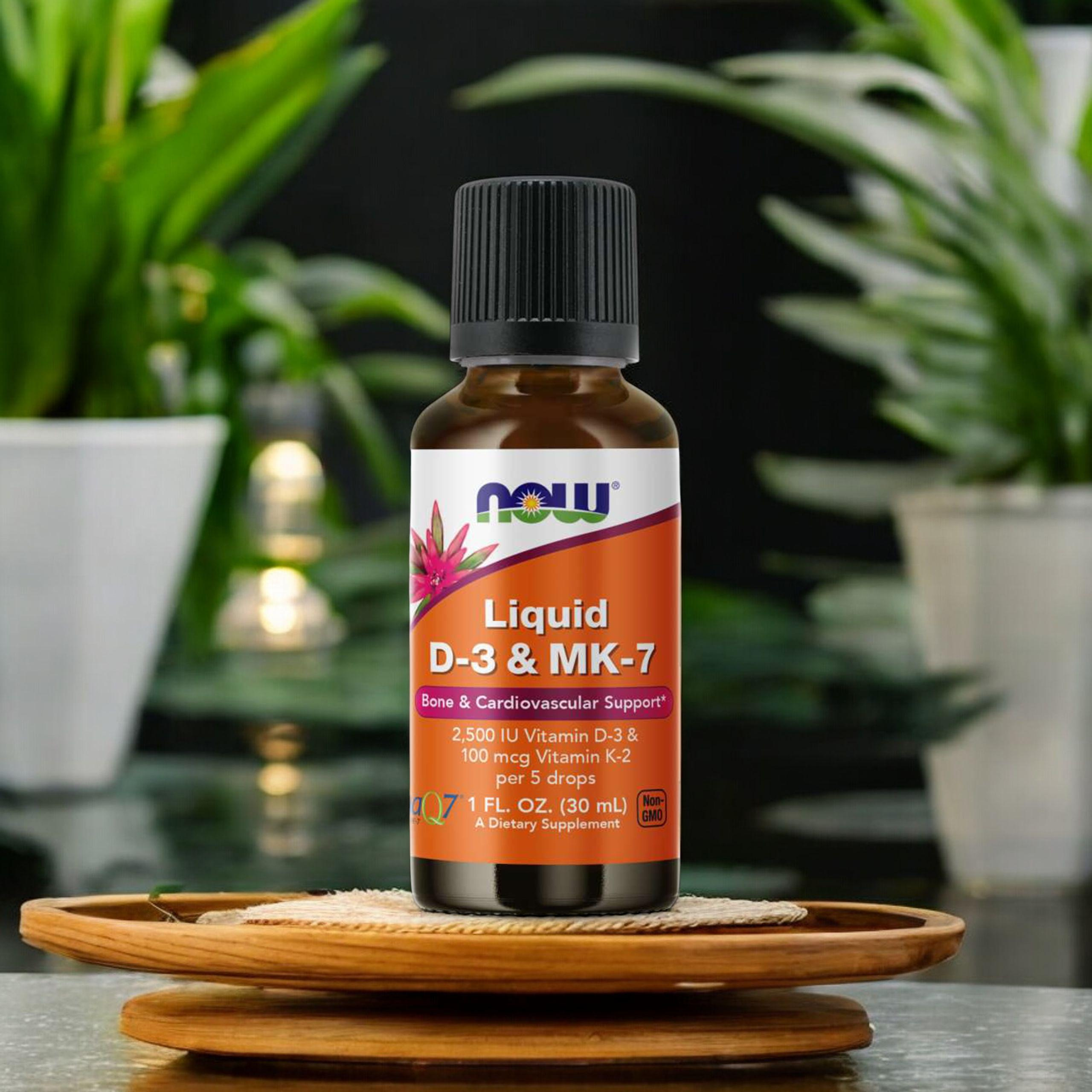 NOW Liquid D-3 & MK-7 - 3x 30ml - Witamina D3 & MK7 w kroplach