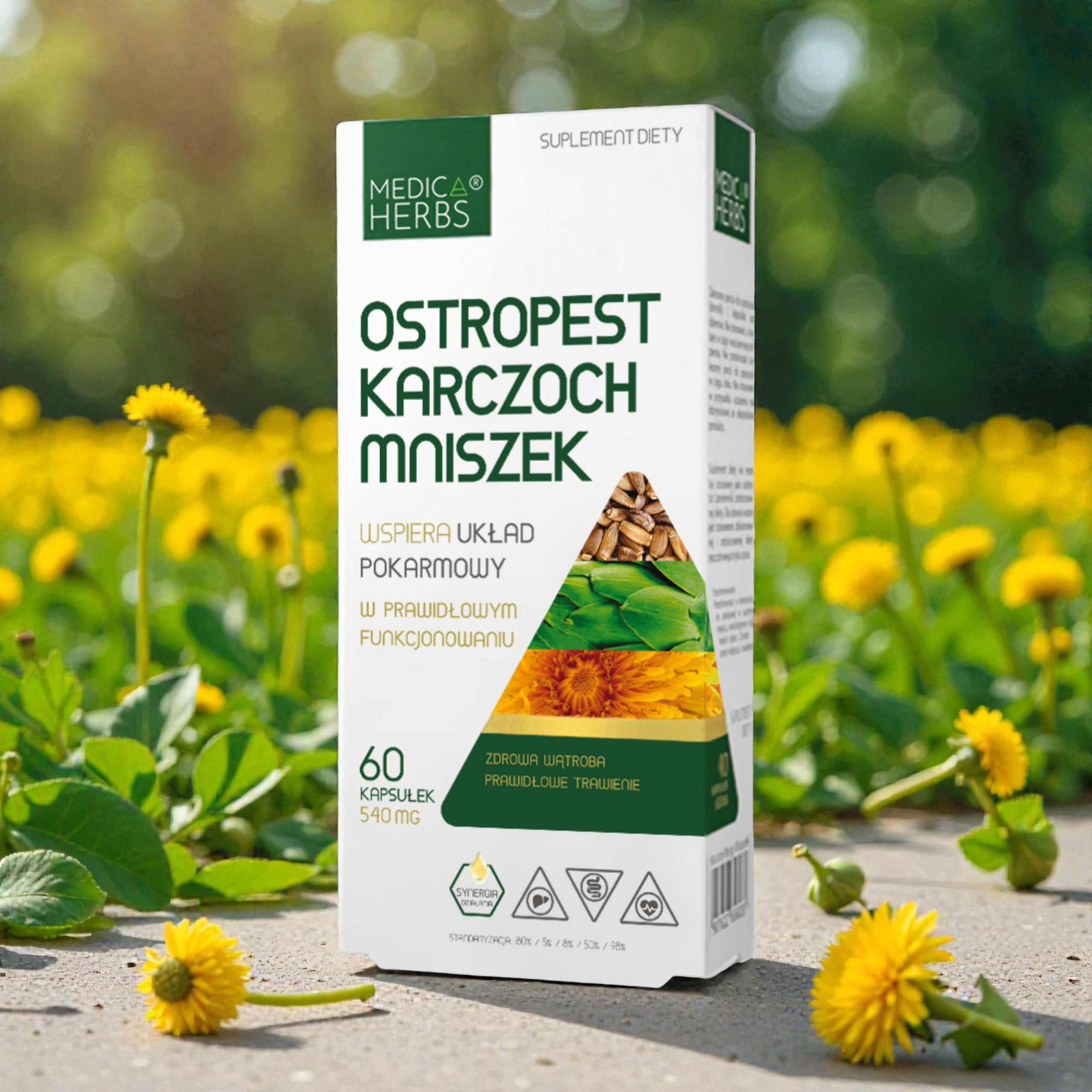 MEDICA HERBS - Ostropest Karczoch Mniszek - 60caps.