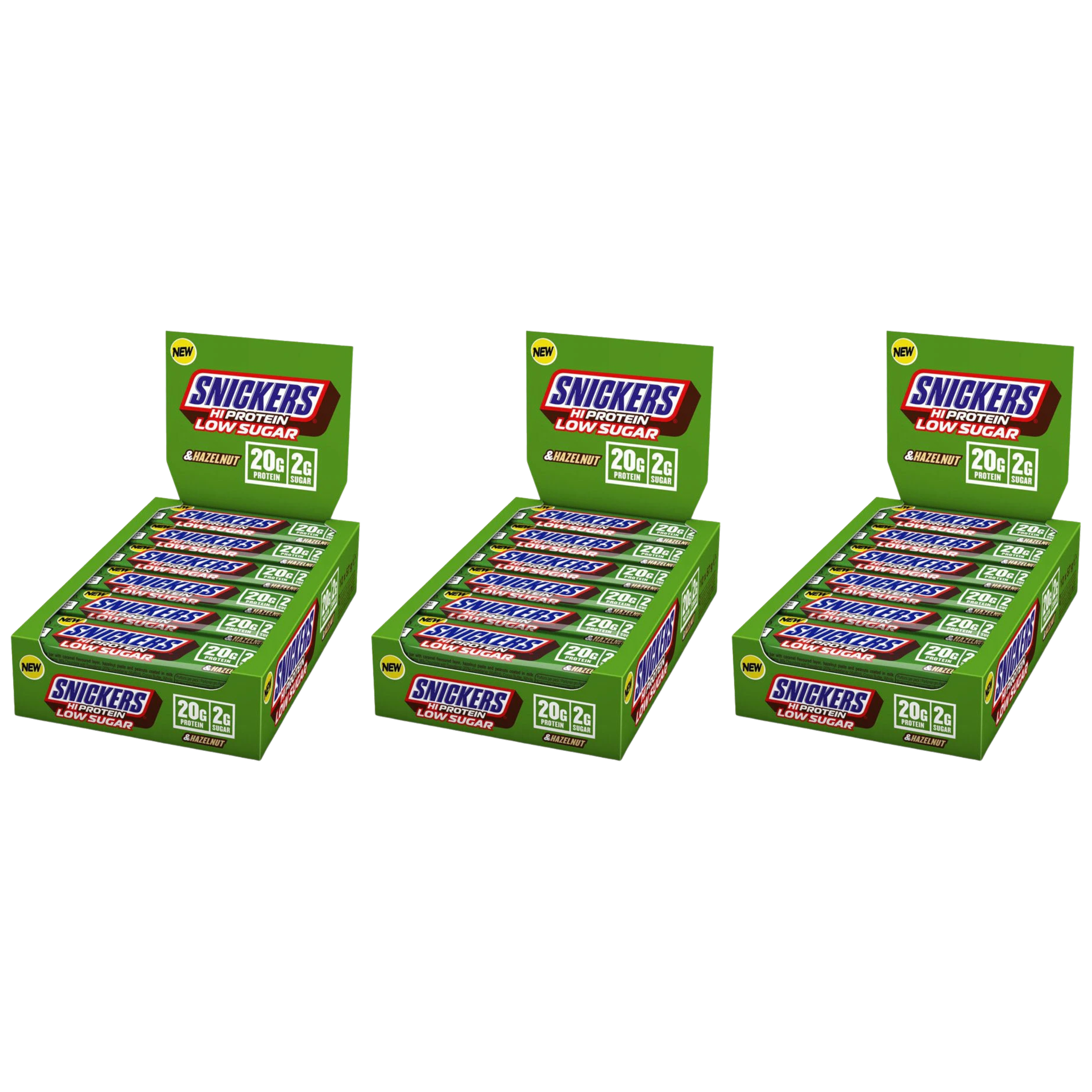 Mars - Baton Snickers HI Protein Low Sugar Bar - 3x 57g x12 - Hazelnut
