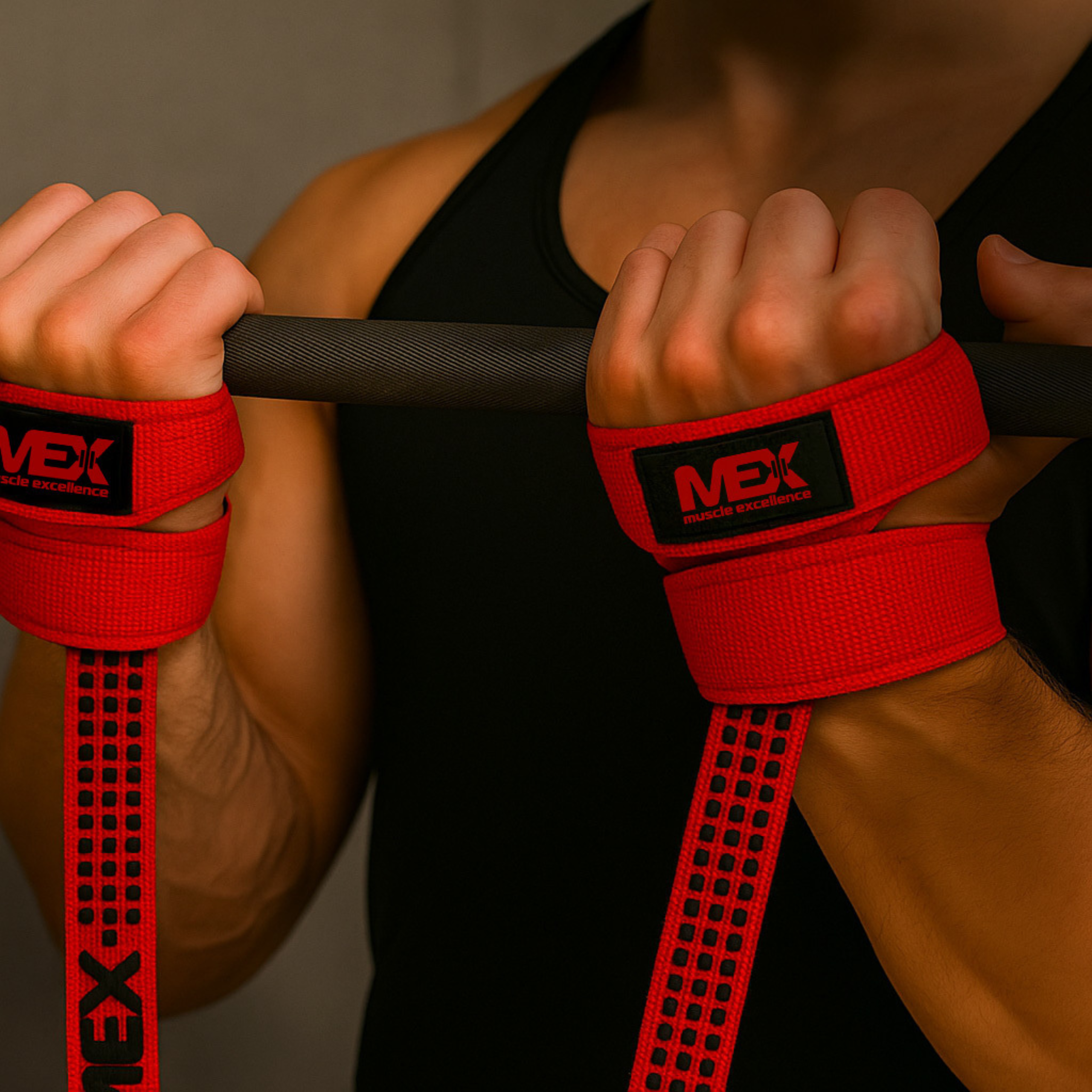 MEX NUTRITION - Lift Straps - Red - 56cm - WYPRZEDAŻ