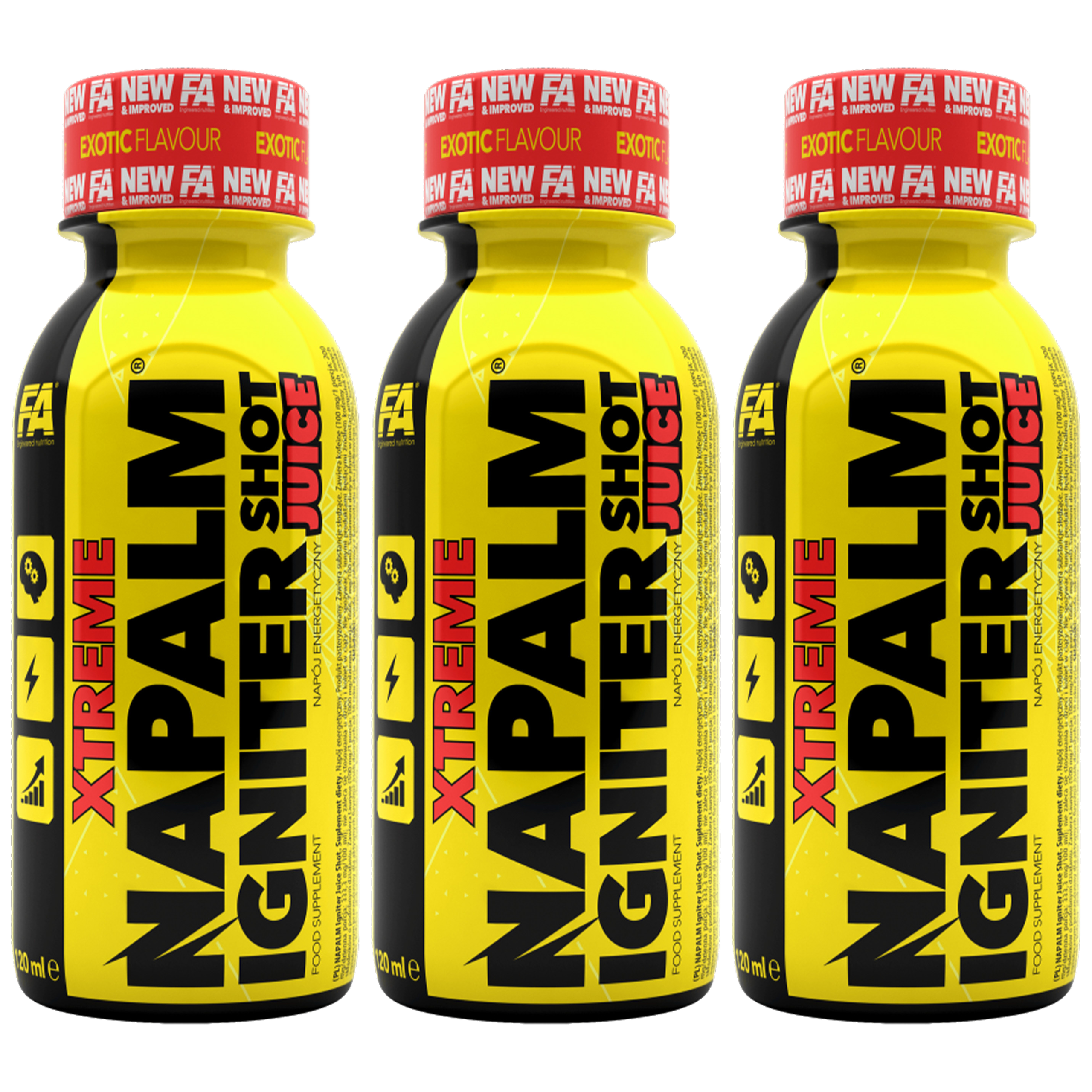 FITNESS AUTHORITY Xtreme Napalm Igniter Juice Shot - 3x 120ml