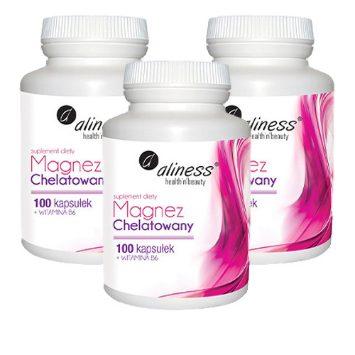 ALINESS Magnez Chelatowany 560mg + Wit B6 - 3x 100vcaps