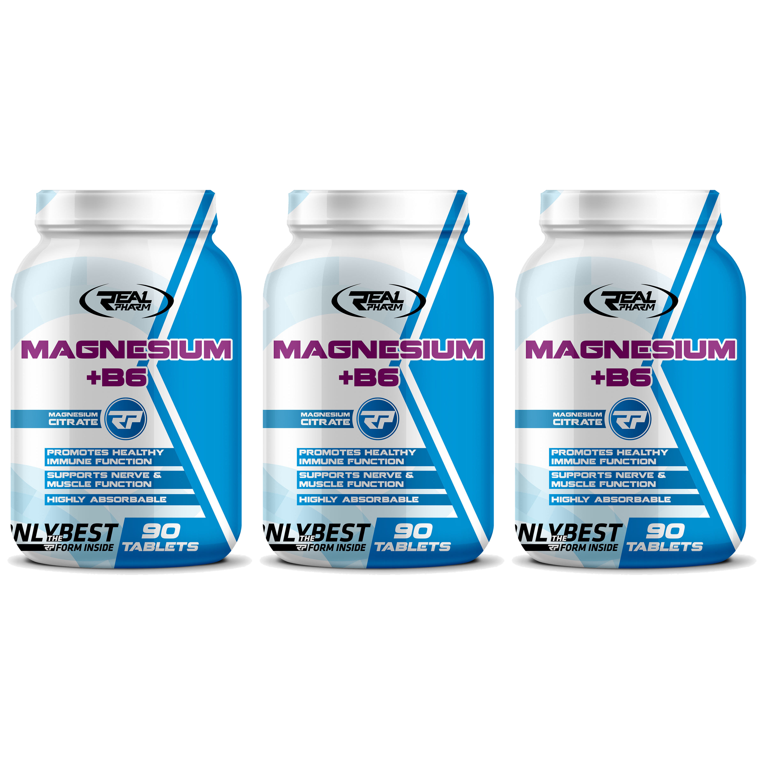 REAL PHARM Magnesium+ B6 - 3x 90tabs