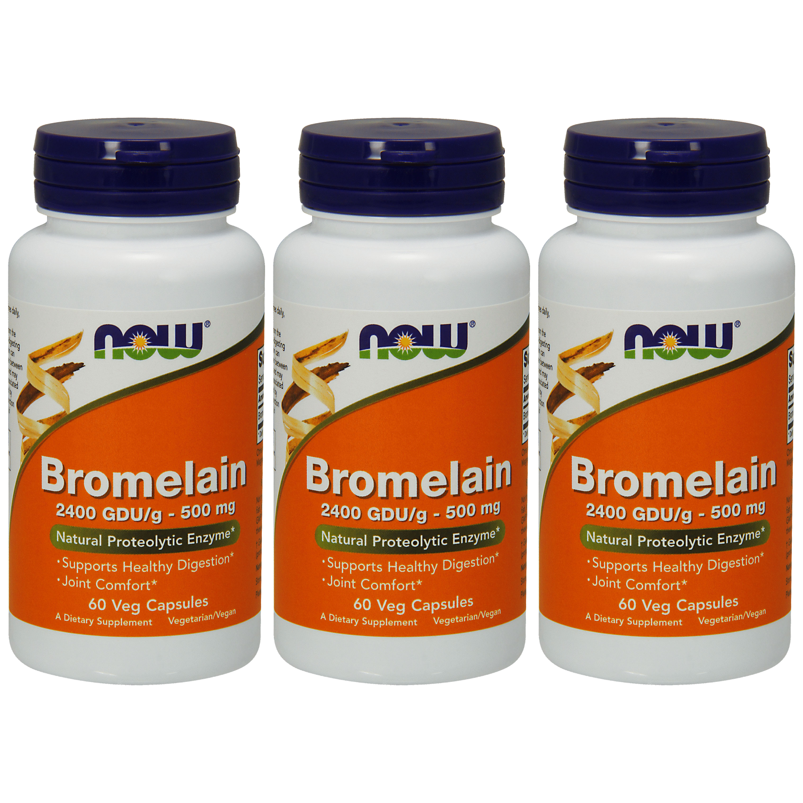 NOW Bromelain (Bromelina) - 3x 60vcaps