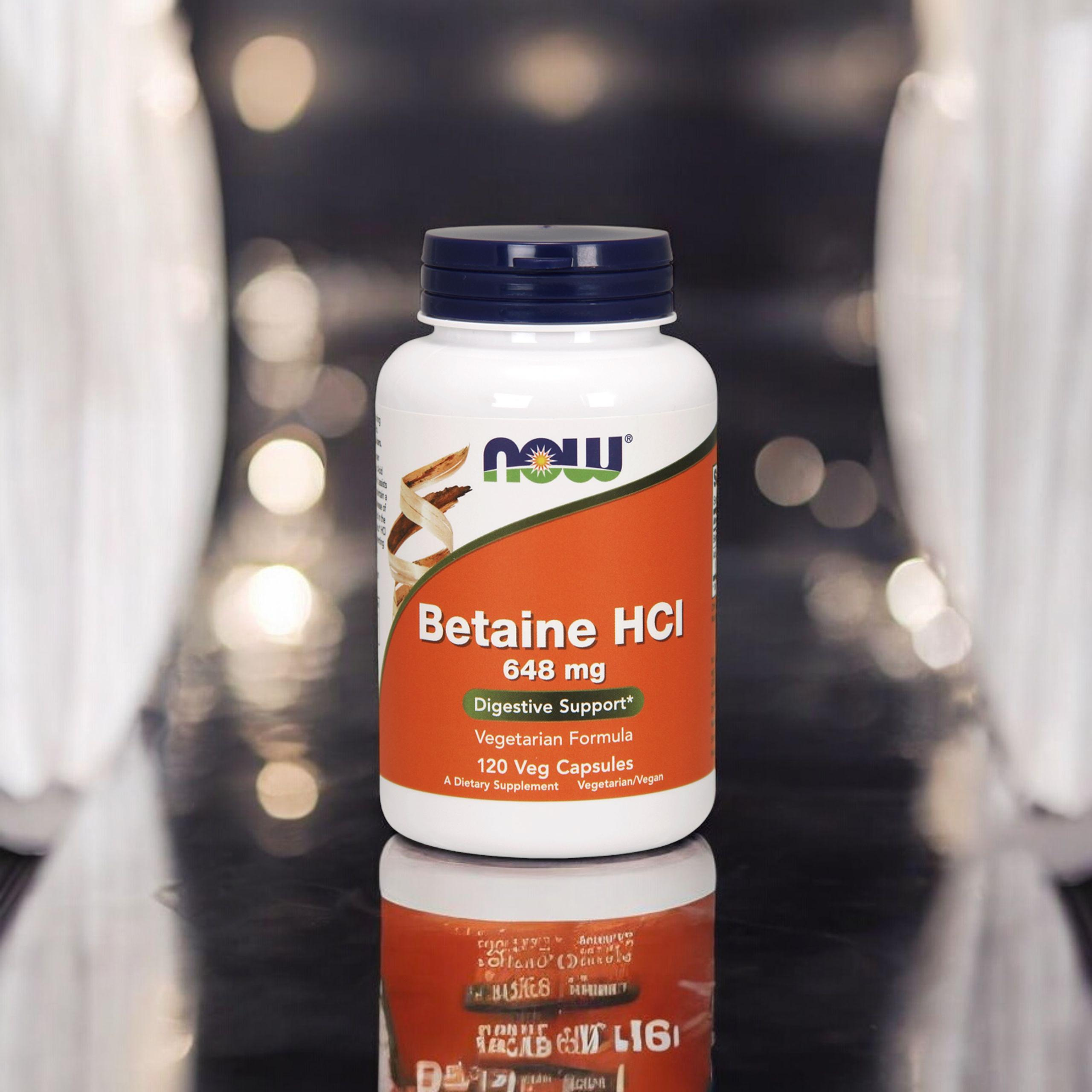 NOW Betaine HCI 648mg - 3x 120vcaps ( Betaina HCL )