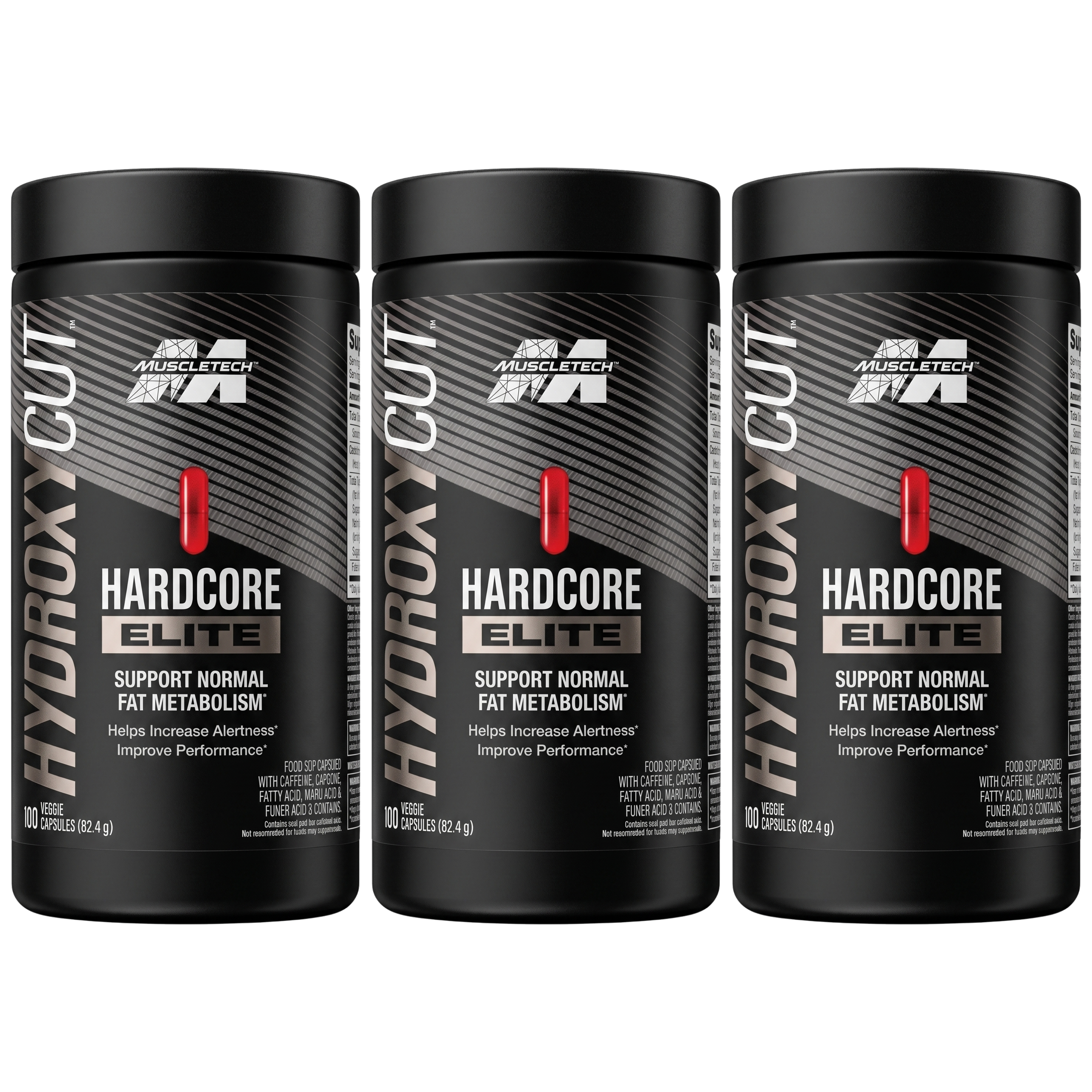 MUSCLE TECH - Hydroxycut Hardcore Elite - 3x 100vcaps.