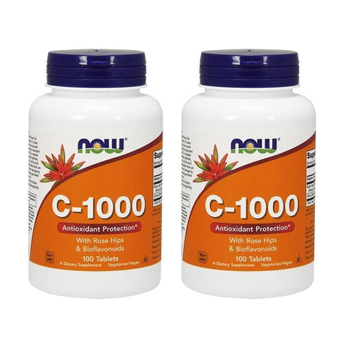 NOW Vitamin C-1000 with Rose Hips & Bioflavonoids - 2x 100tabs