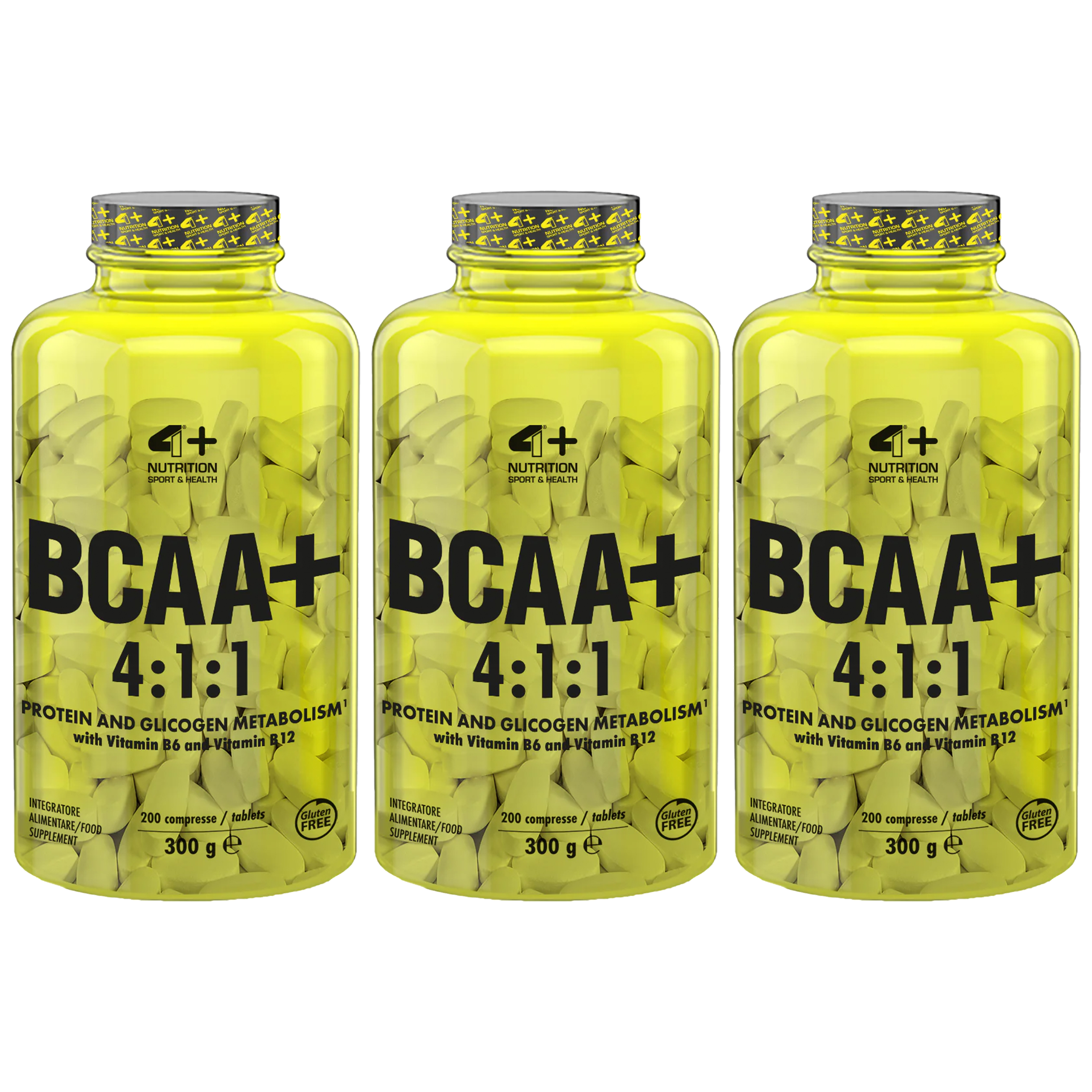 4+ NUTRITION BCAA+ 4:1:1 - 3x 200tabs.