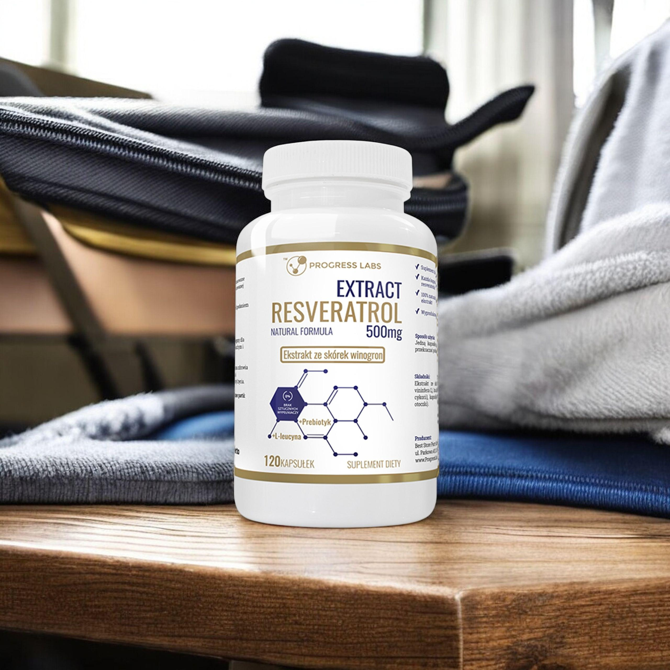 PROGRESS LABS Resveratrol Extract 500mg - 3x 120caps