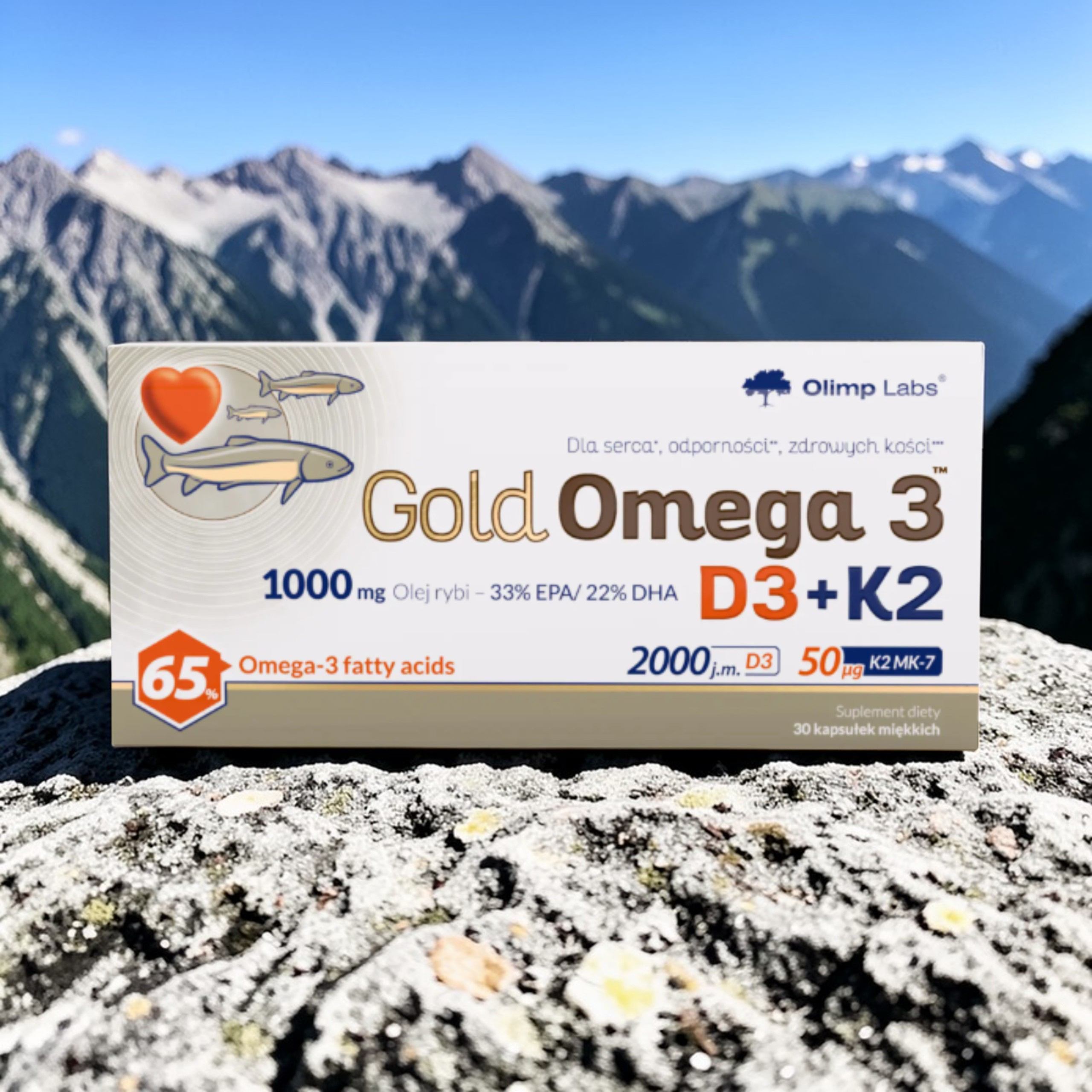 OLIMP Gold Omega 3 D3 + K2 - 3x 30caps