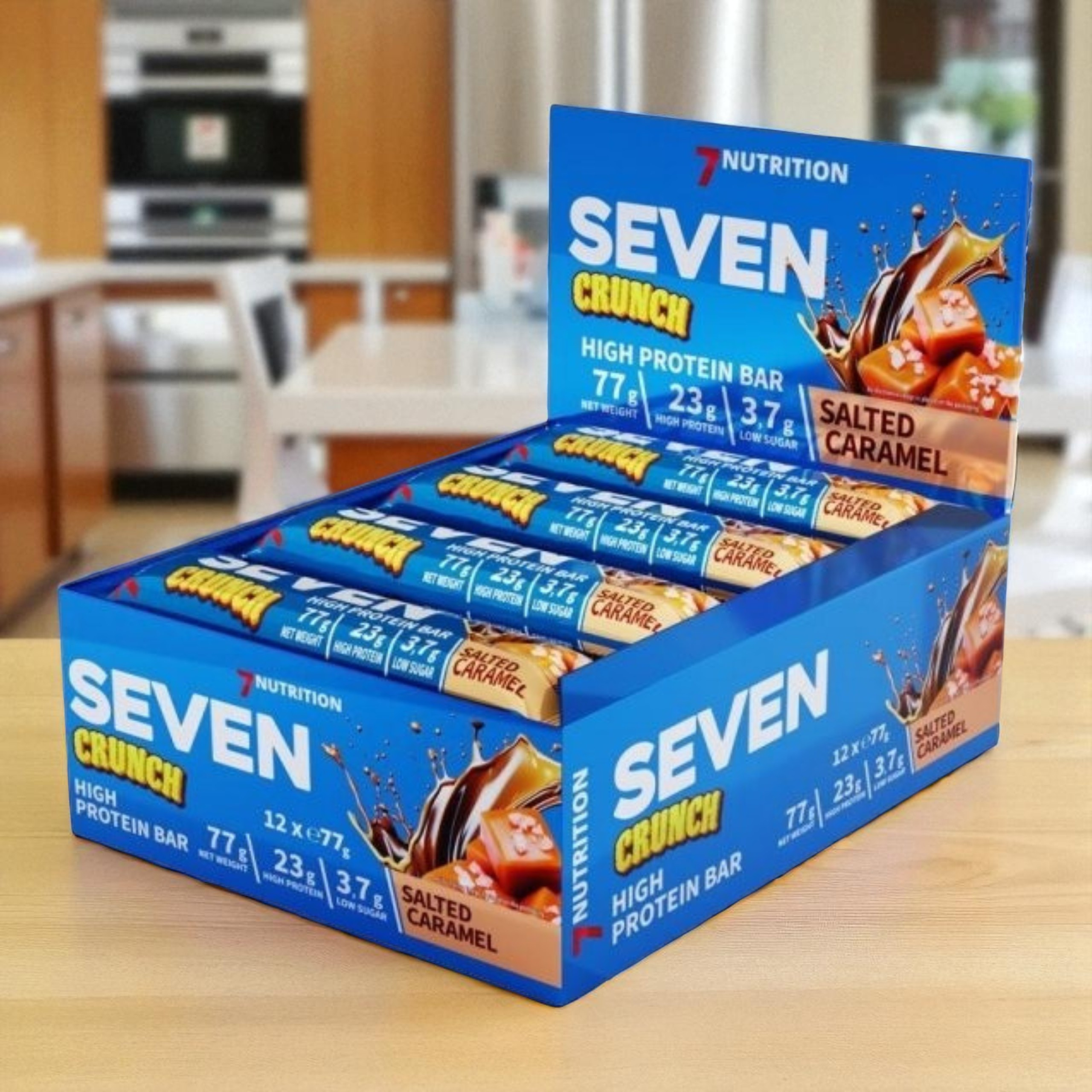 7 NUTRITION - Seven Crunch HP Bar - 12x 77g - Salted Caramel