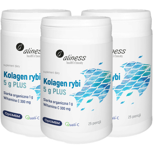 ALINESS - Kolagen Rybi 5g Plus Siarka OptiMSM - 157,5g x3