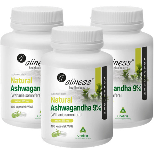 ALINESS - Ashwagandha 555mg - 100vcaps. x3