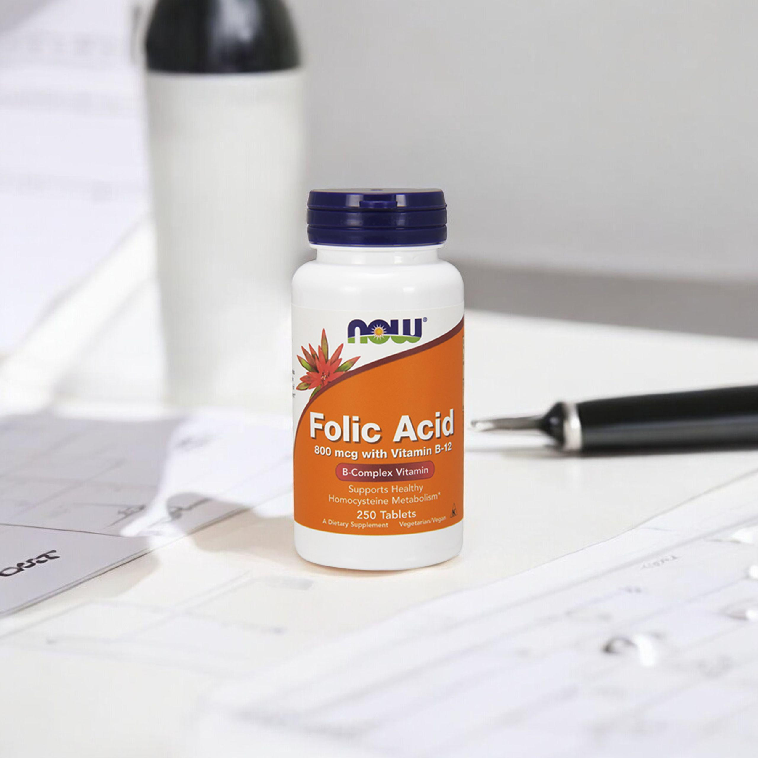 NOW Folic Acid 800mcg - 2x 250tabs.