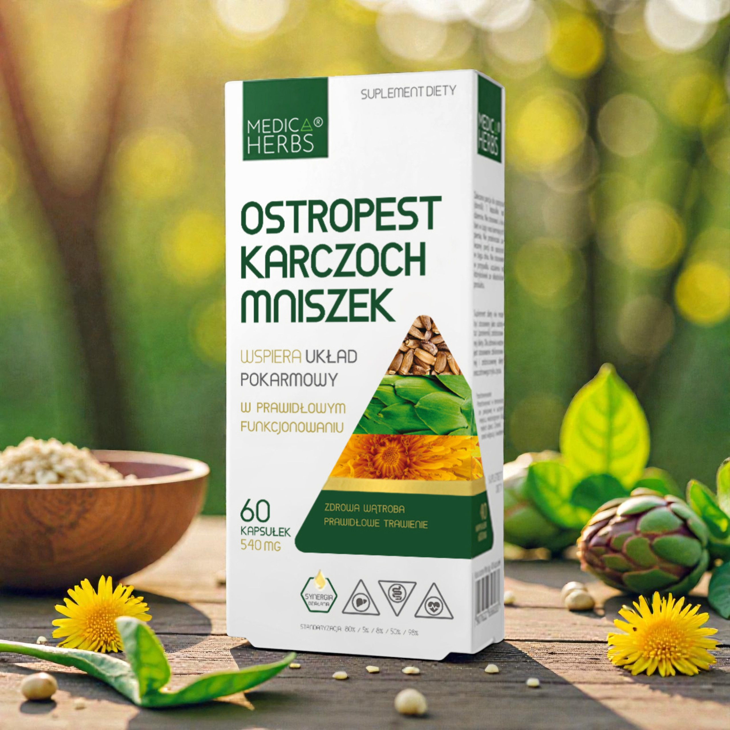 MEDICA HERBS - Ostropest Karczoch Mniszek - 60caps.