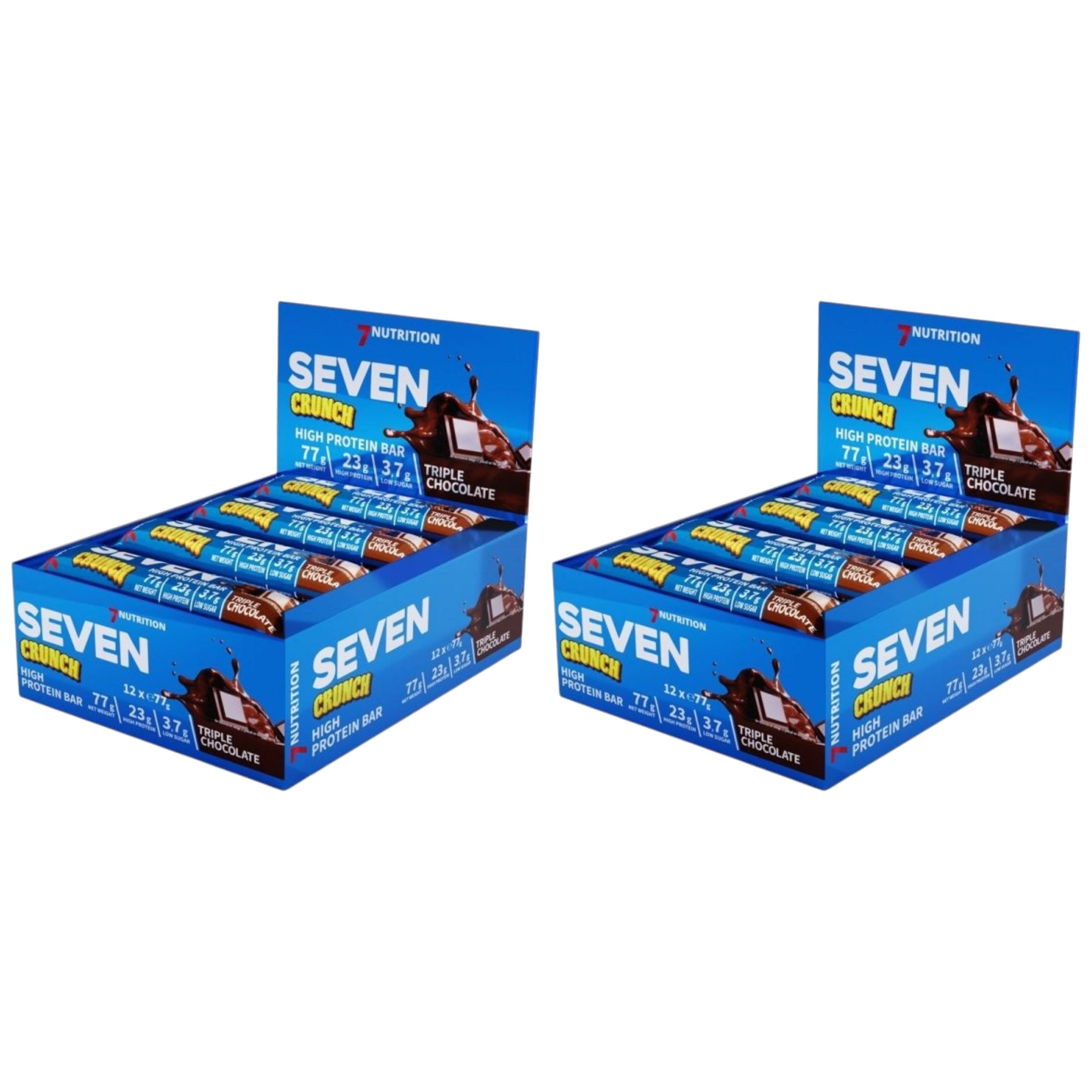 7 NUTRITION - Seven Crunch HP Bar - 12x 2x 77g - Triple Chocolate