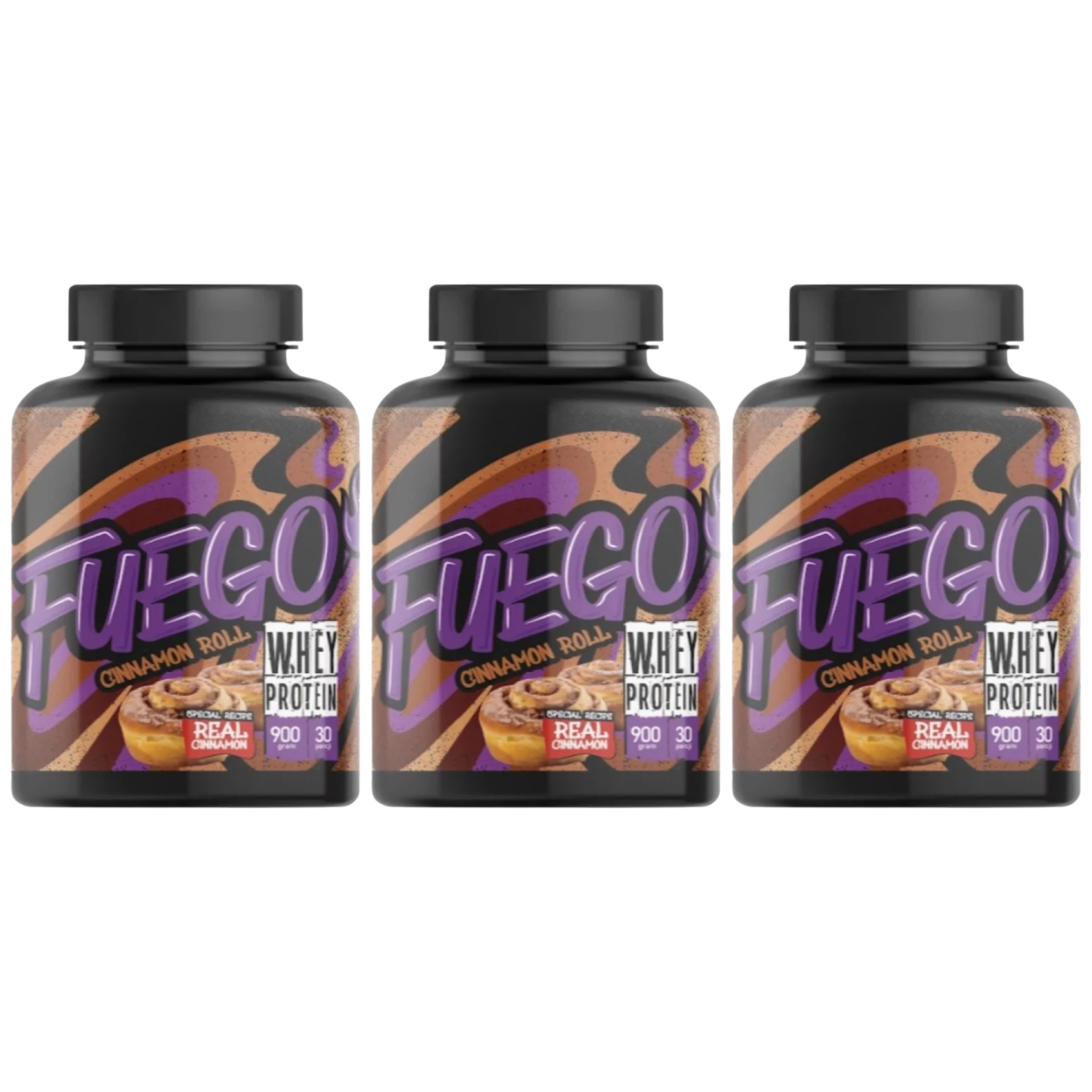 FUEGO - Whey Protein - 3x 900g - Cinnamon Roll