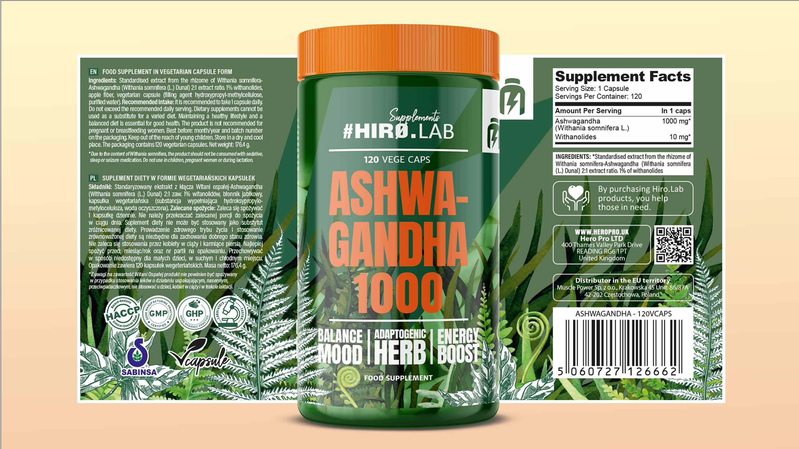HIRO.LAB Ashwagandha 1000mg - 120vcaps