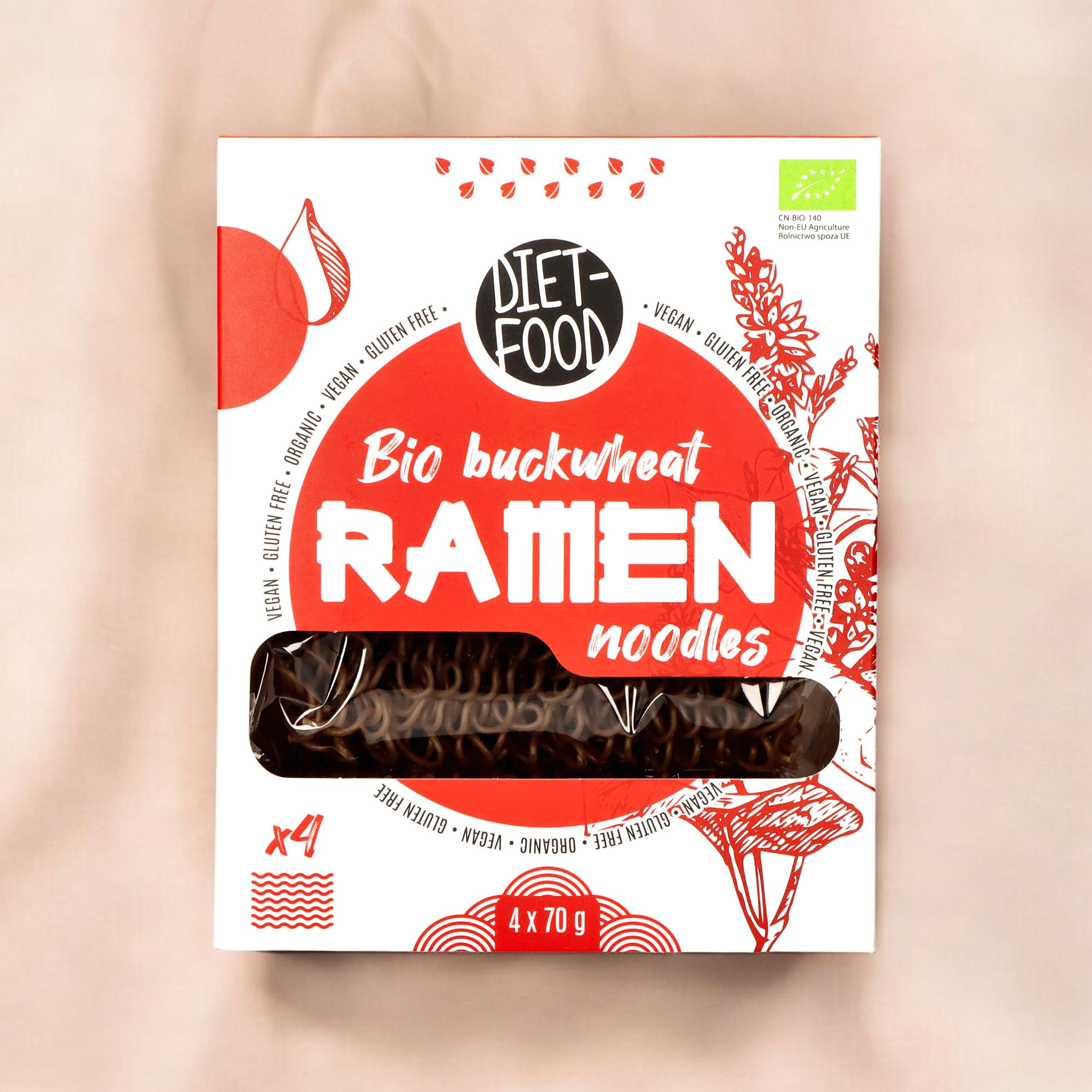 DIET FOOD Bio Buckwheat Makaron Ramen Noodles - 4x3x 70g