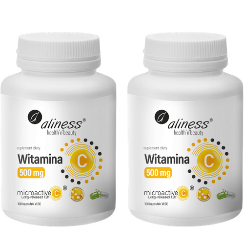 ALINESS - Witamina C 500mg Microactive 12h - 100vcaps. x2