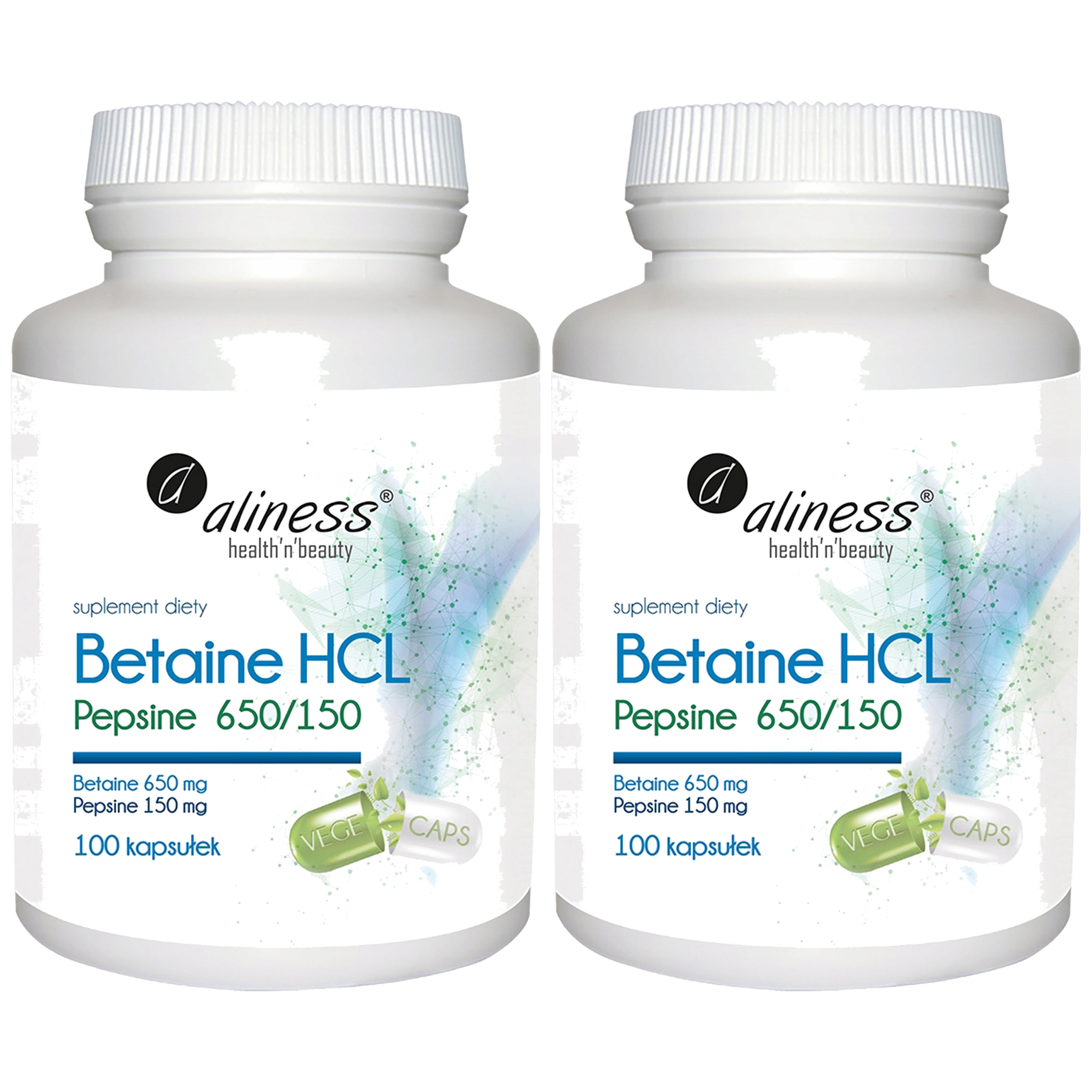 ALINESS - Betaine HCL Pepsine 650/150 - 2x 100caps.