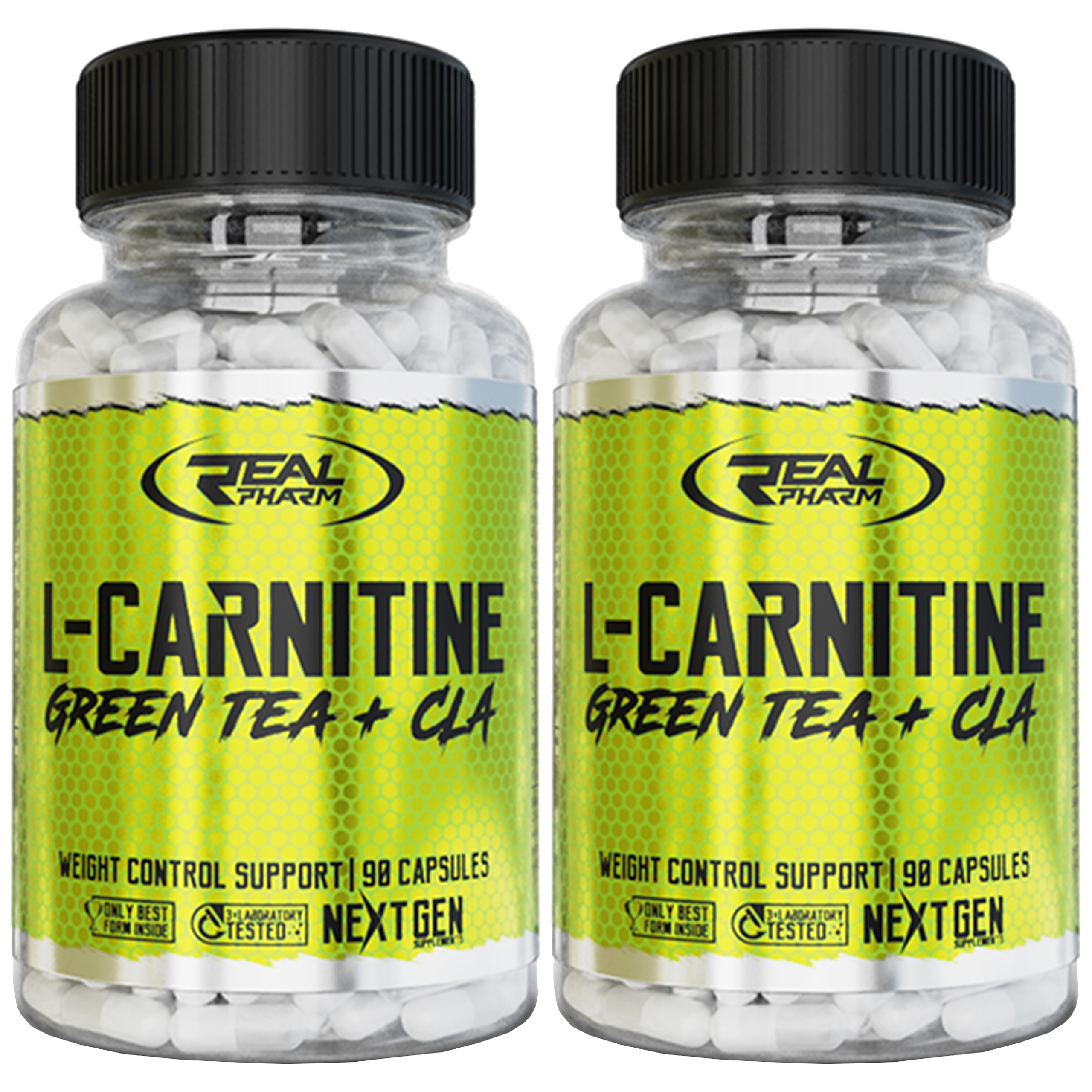 REAL PHARM L-Carnitine Green Tea + CLA - 2x 90caps.