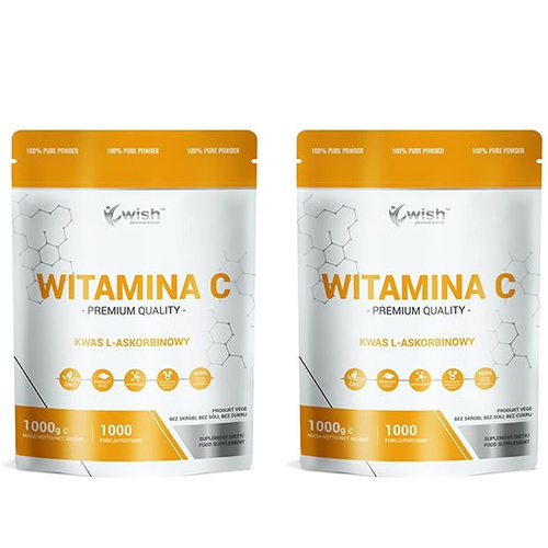 WISH Pharmaceutical Vitamin C 1000mg (Kwas L-Askorbinowy) - 2x 1000g