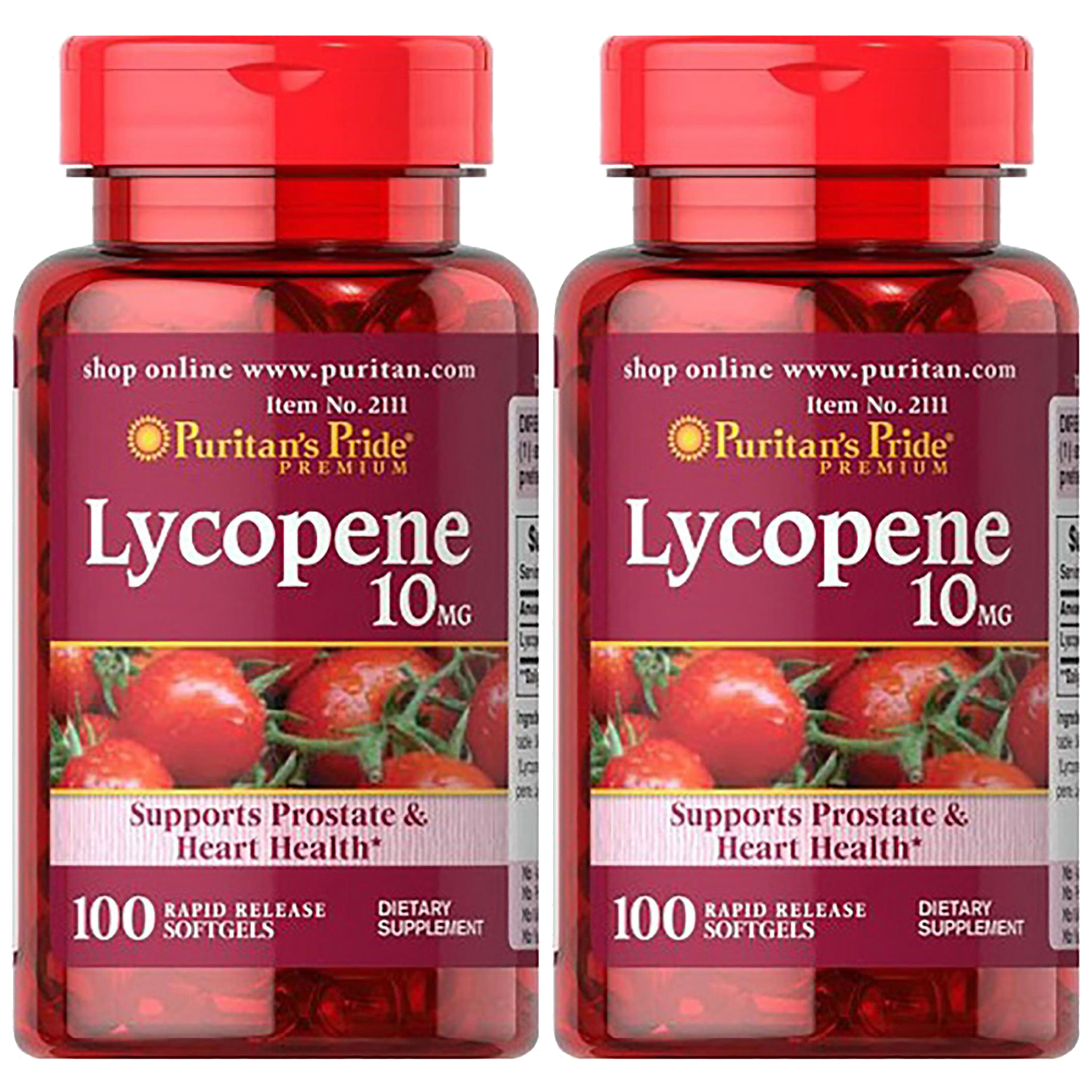 Puritan's Pride Lycopene 10mg - 2x 100soft gels