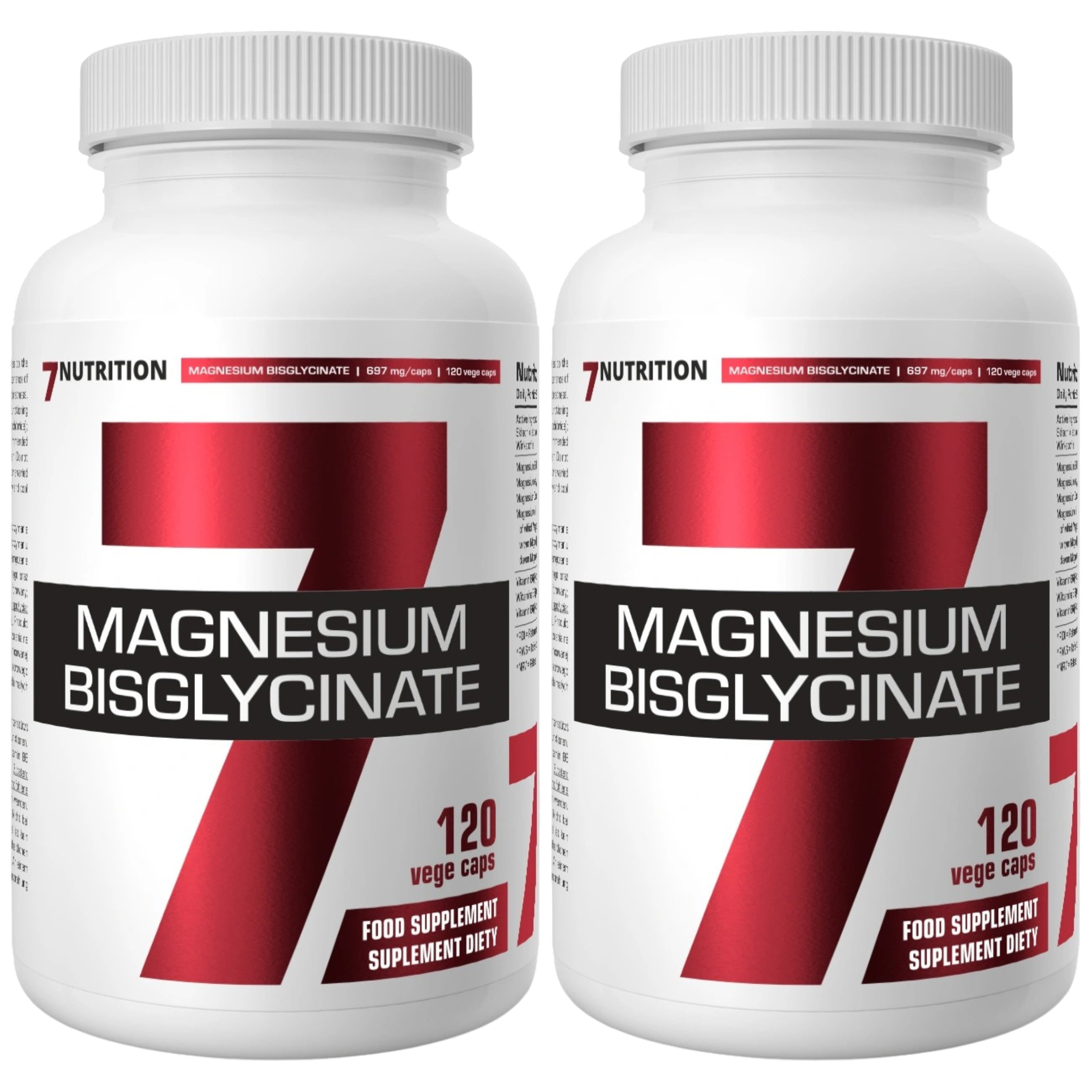 7 NUTRITION - Magnesium Bisglycinate - 2x 120vcaps.