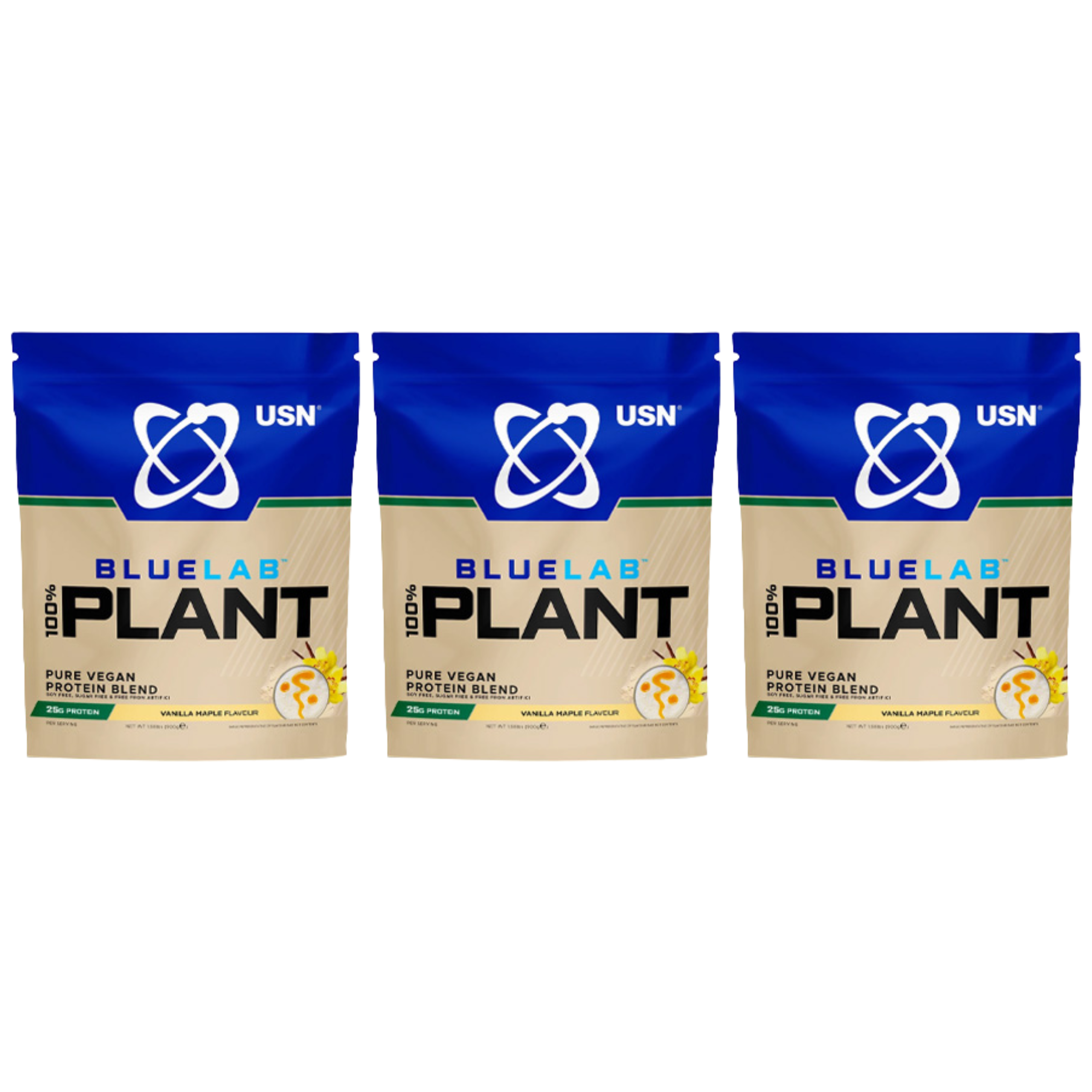 Ultimate Sports Nutrition USN 100% Plant Protein - 3x 900g