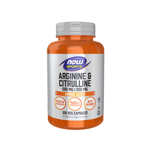 NOW Arginine 500mg & Citrulline 250mg - 2x 120vcaps