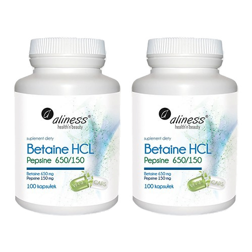 ALINESS - Betaine HCL Pepsine 650/150 - 2x 100caps.