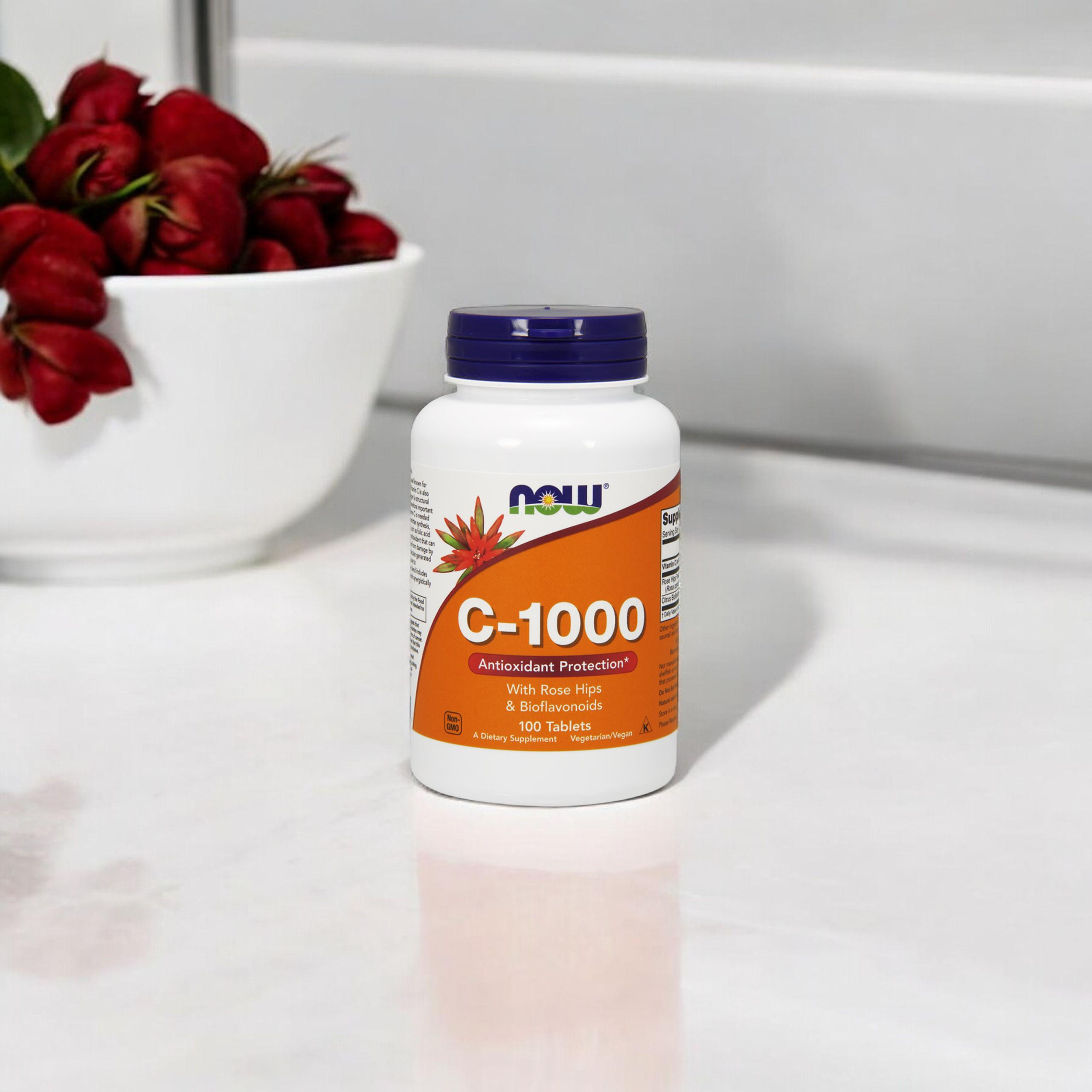 NOW Vitamin C-1000 with Rose Hips & Bioflavonoids - 3x 100tabs