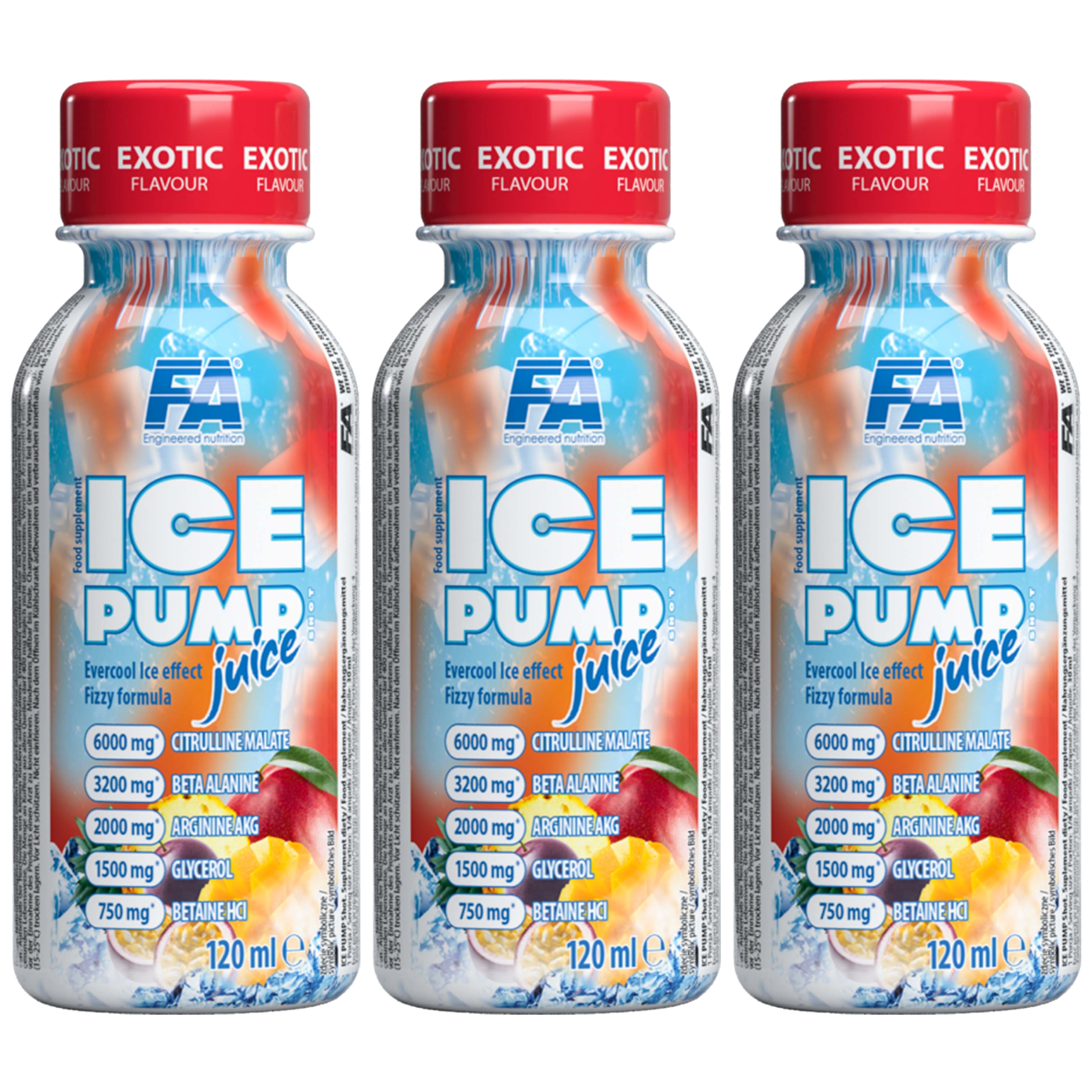 FITNESS AUTHORITY Ice Pump Shot - 3x 120ml