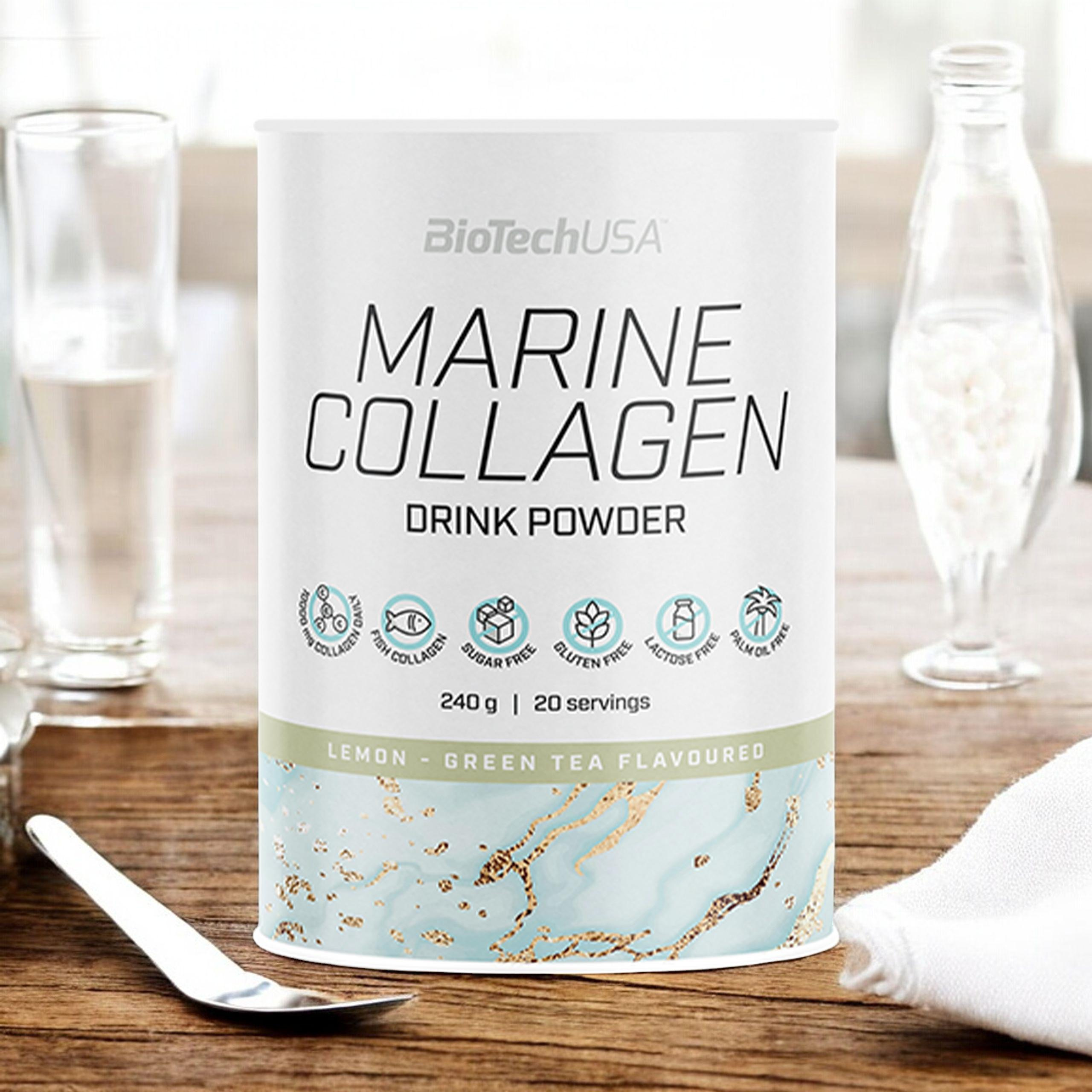 BioTech USA Marine Collagen Drink Powder - 2x 240g - Lemon Green Tea