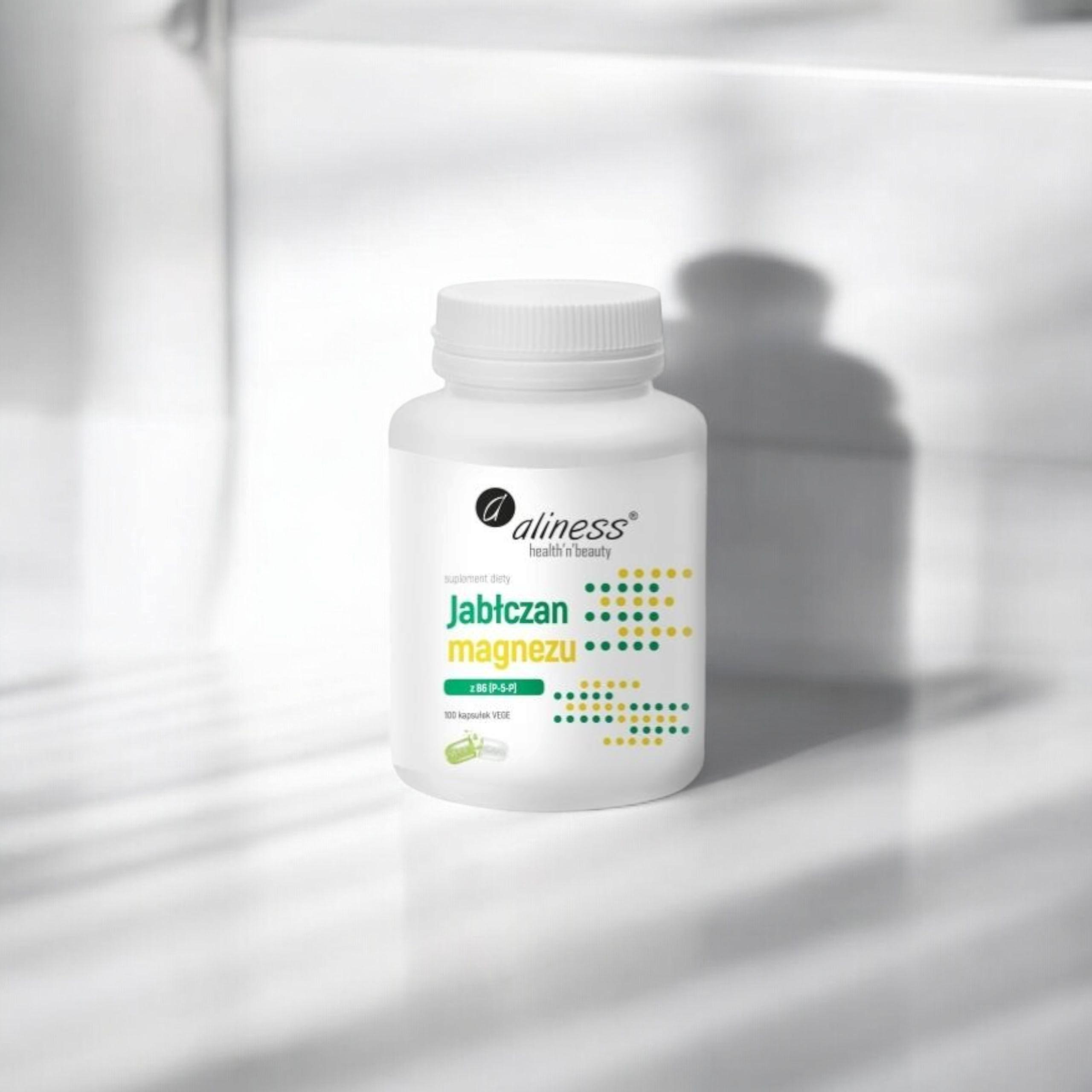 ALINESS - Jabłczan Magnezu 100mg z B6 (P-5-P) - 100vcaps.