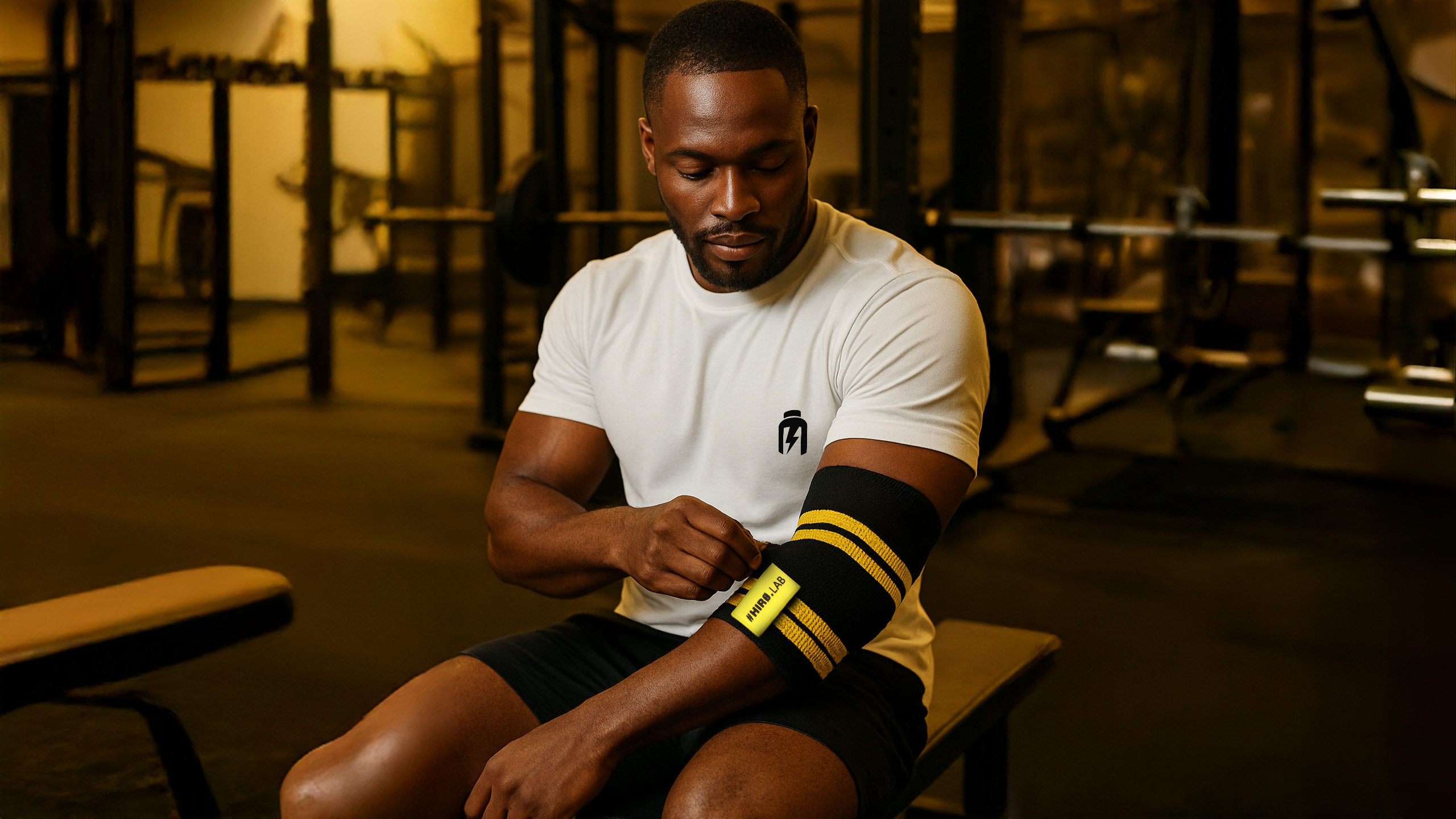 HIRO.LAB Elbow Wraps - Rubber Logo New - 2x Opaski usztywniające na łokcie