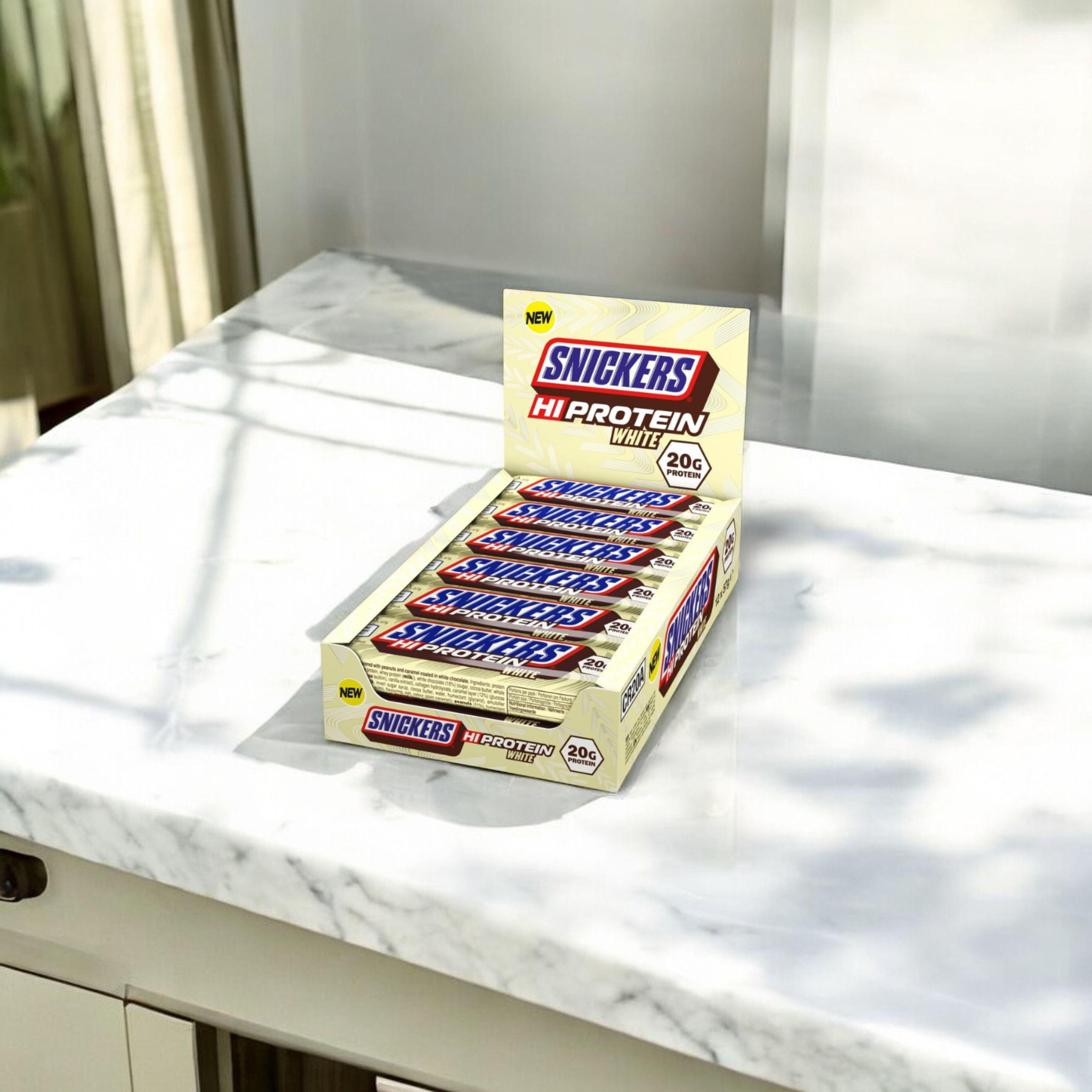 Mars - Baton Snickers HI Protein Low Sugar Bar - 12x 57g - White - WYPRZEDAŻ - 3-07